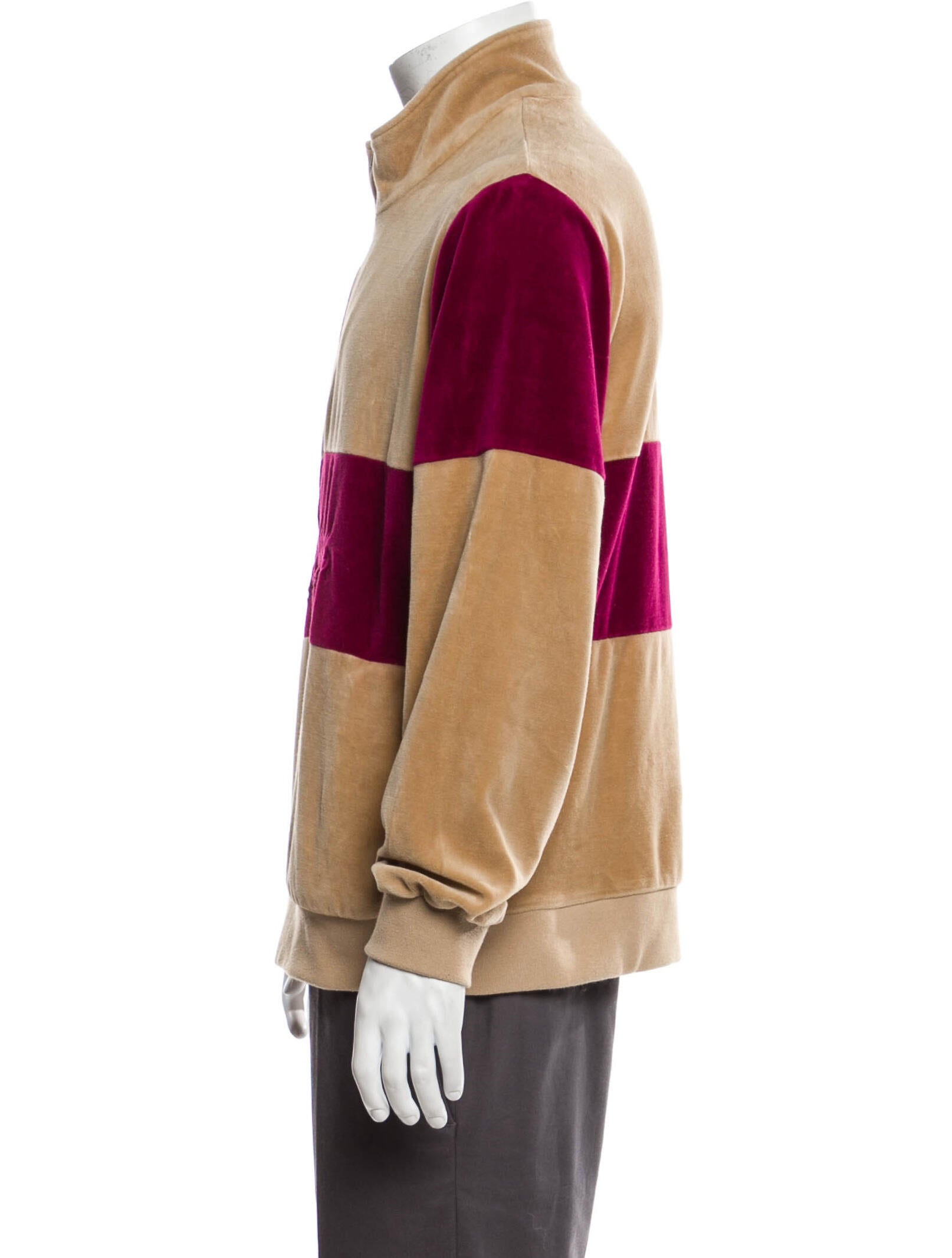Supreme 2017 Velour Half Zip Polo Sweater - Brown Sweaters 