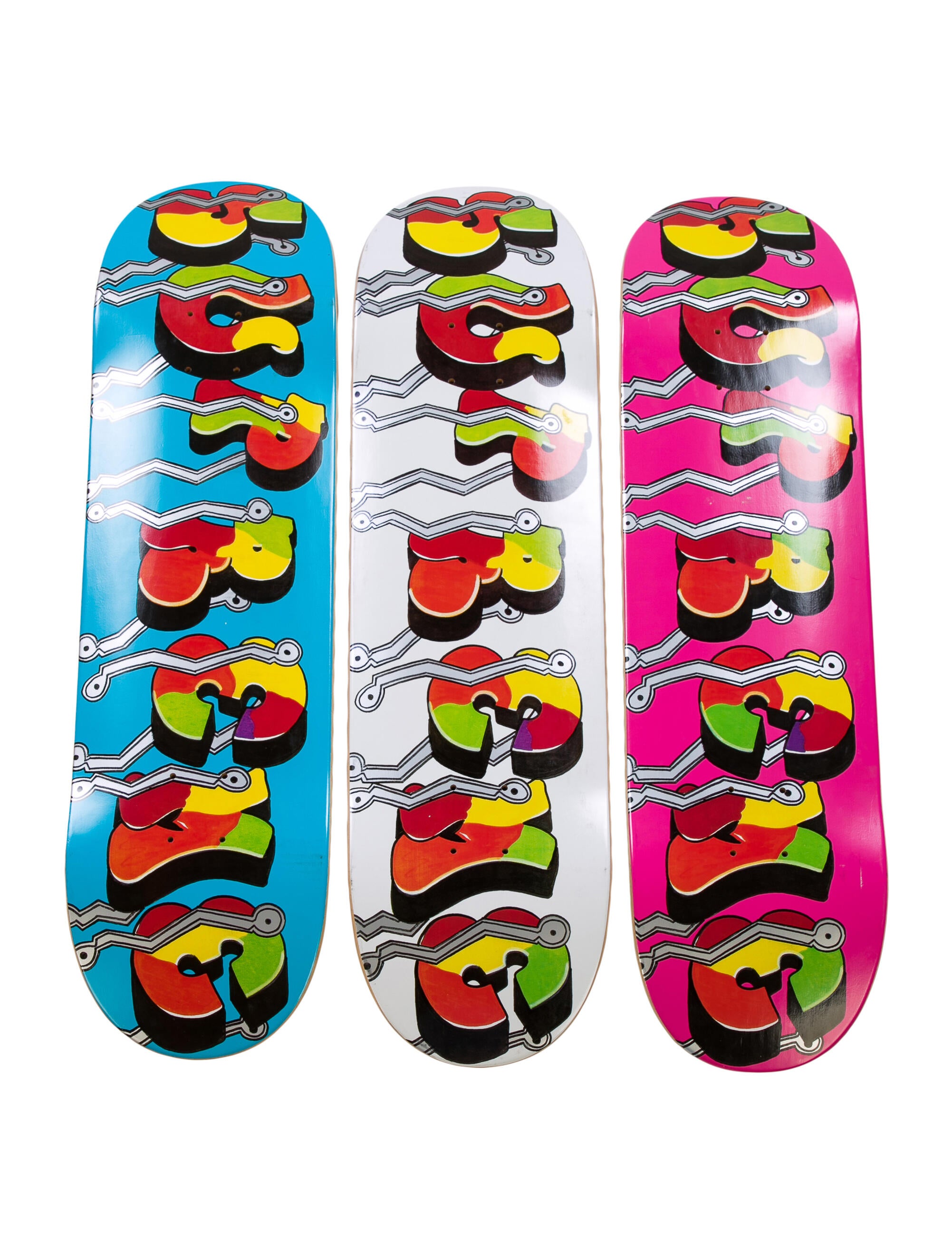 Supreme Pair of Supreme x Raymond Pettibon Skateboard Decks Black