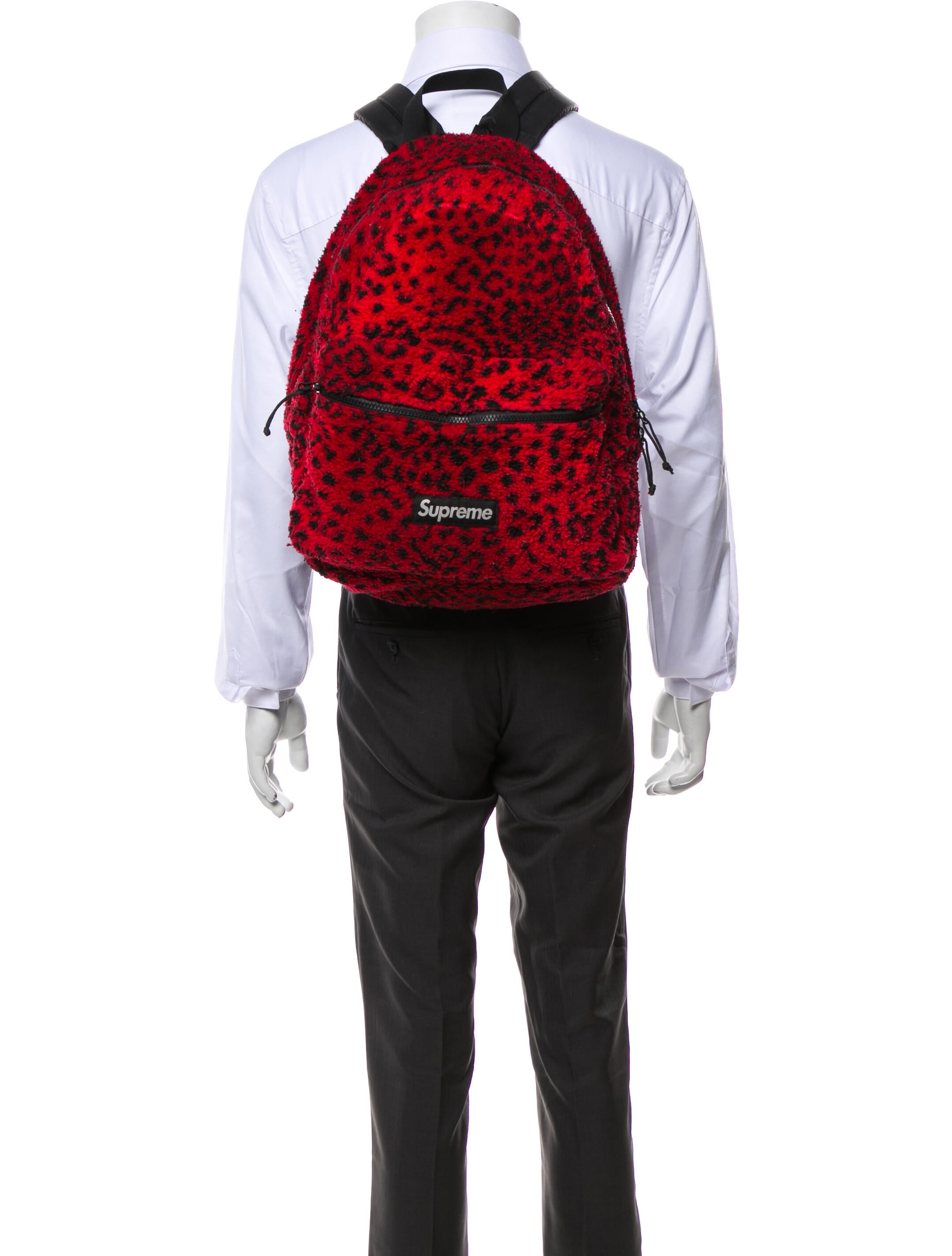 Supreme Leopard Fleece - Red Backpacks, Bags - WSPME58086 | The