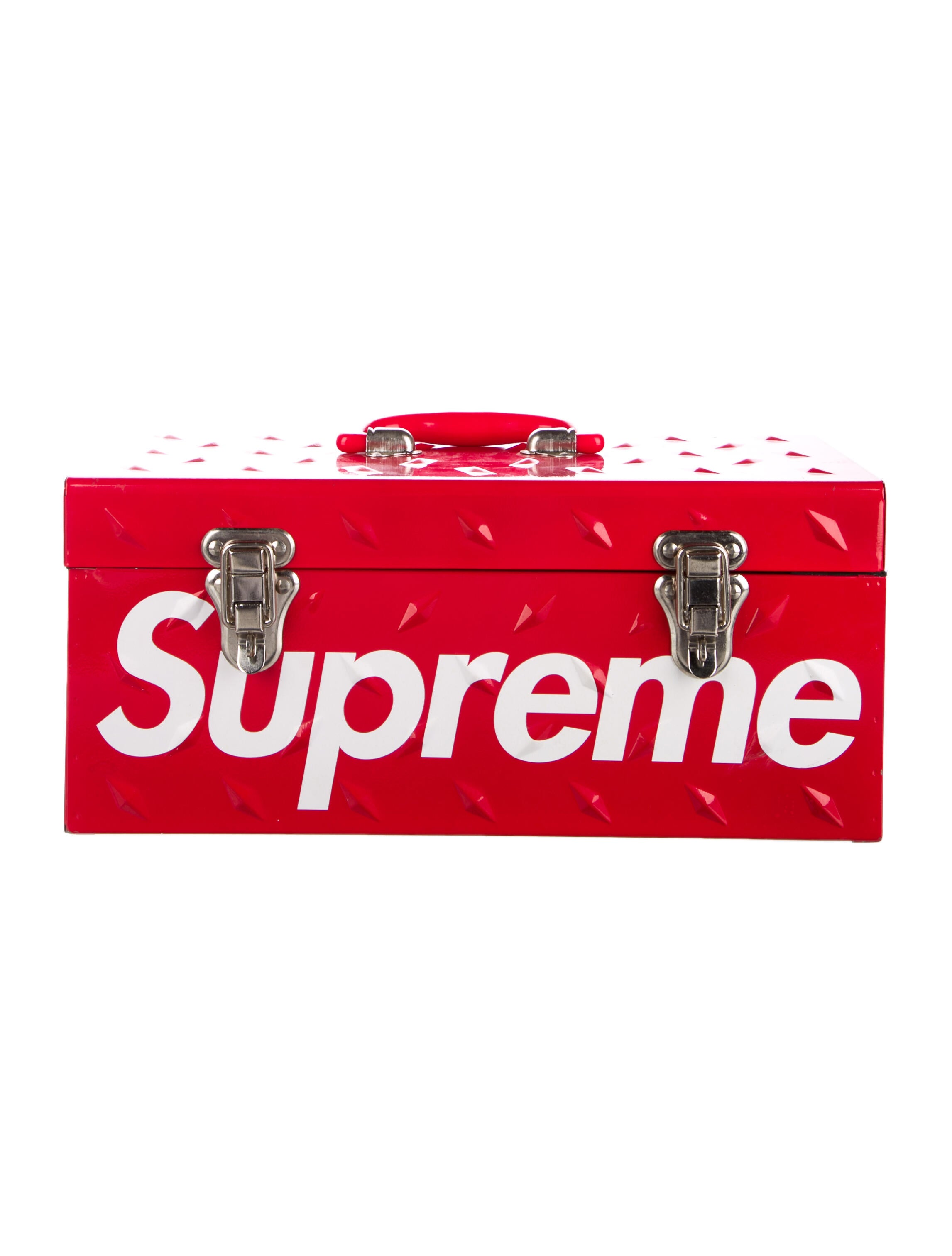 Supreme 2018 Diamond Plate Tool Box - Red Decorative Accents 