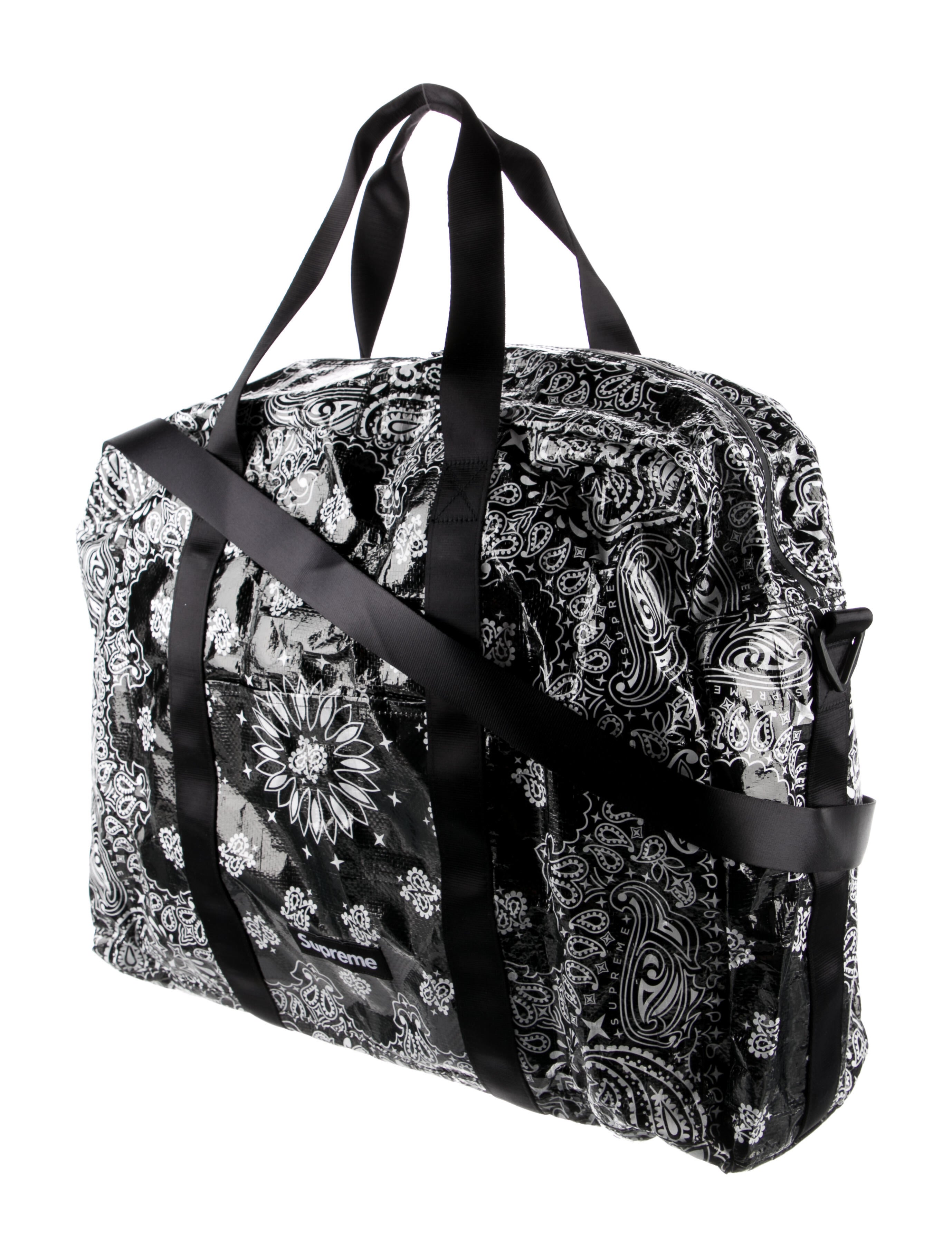 Supreme Bandana Tarp Large Duffle Bag Black Weekenders, Bags