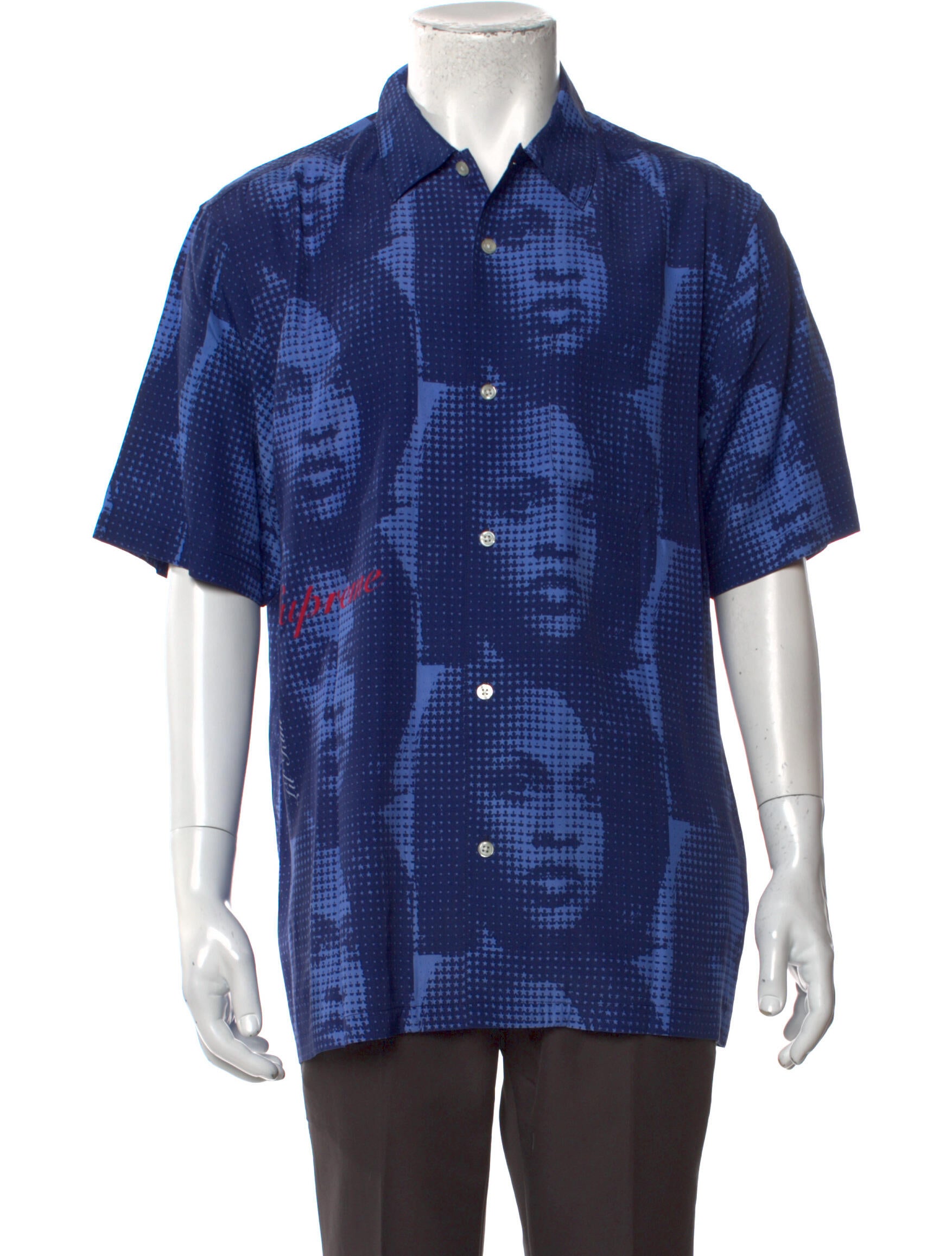 Supreme 2022 Lil Kim Rayon Shirt - Blue Dress Shirts