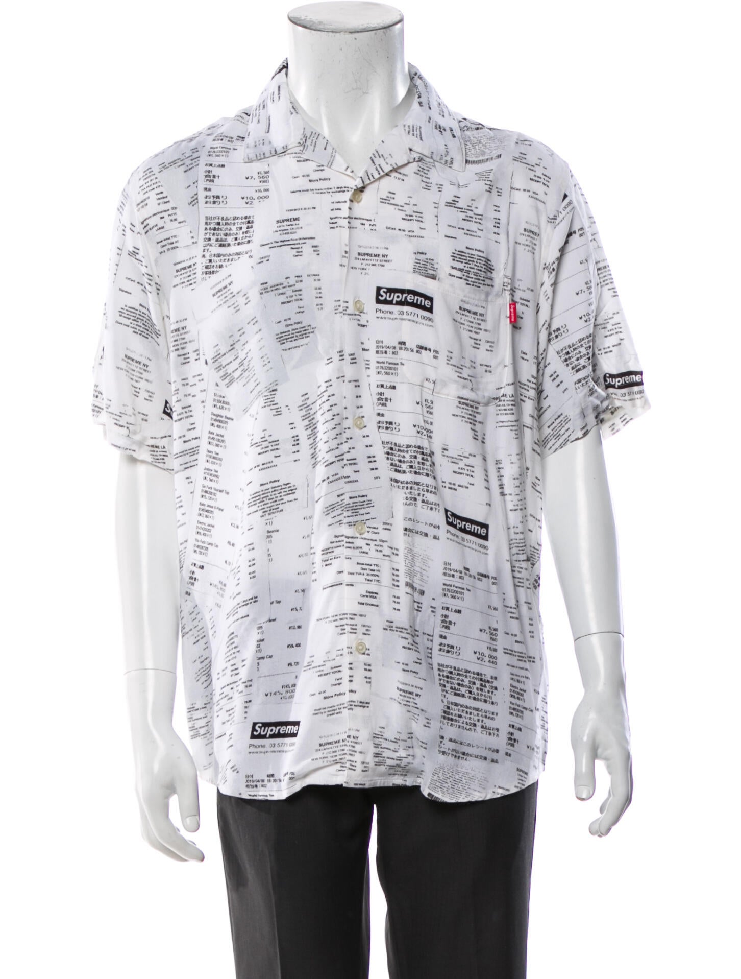Supreme Receipts Graphic Print Shirt