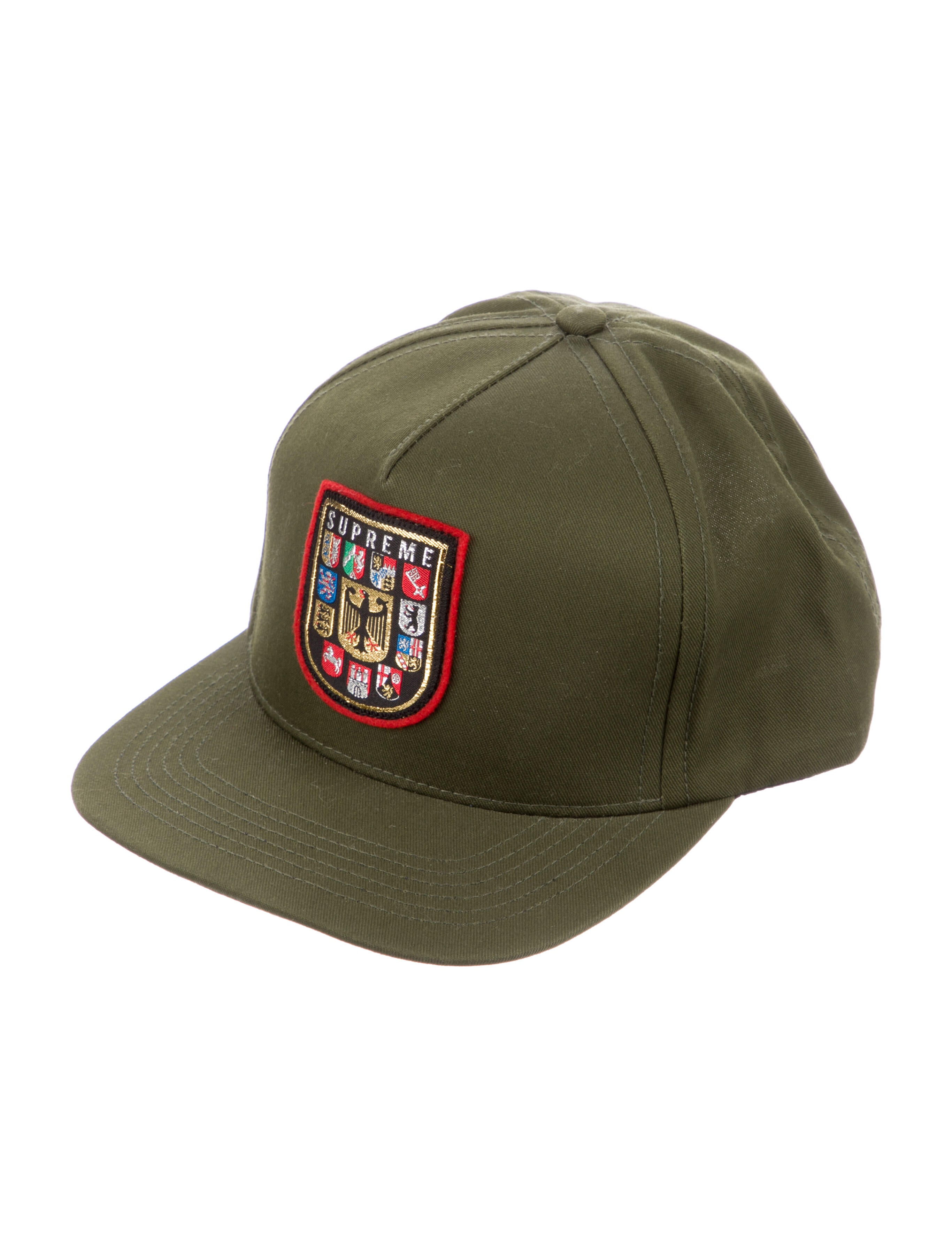 Supreme Military Shield 5 Panel Hat - Green Hats, Accessories 