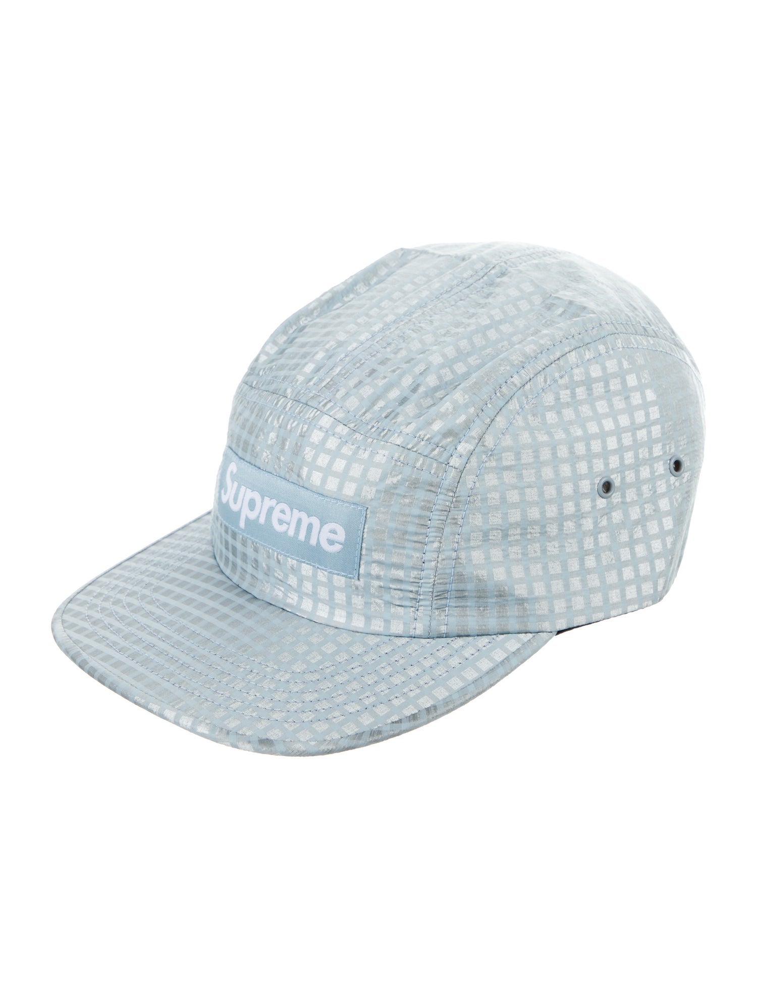 Supreme Metallic Check Camp Cap - Blue Hats, Accessories 