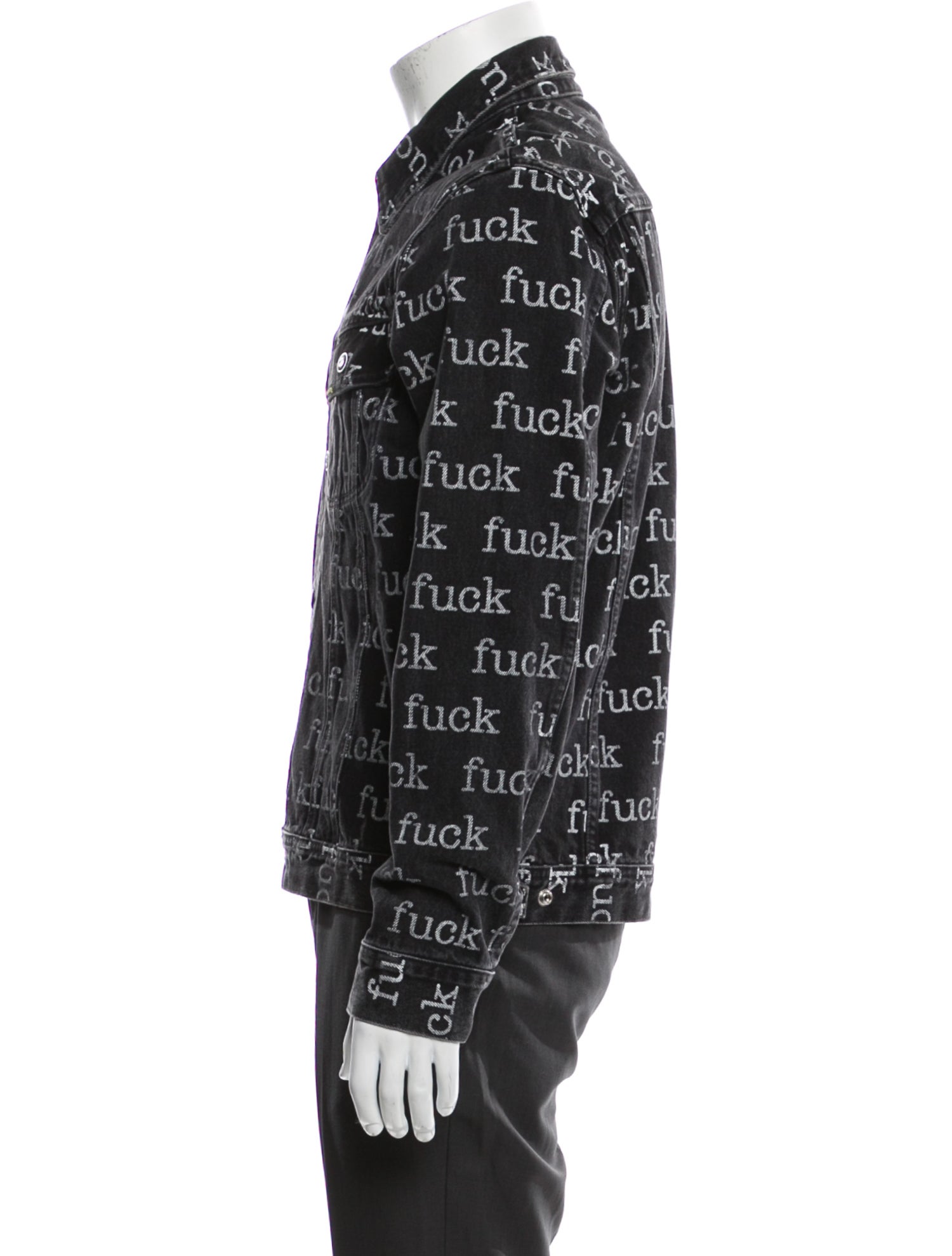 Supreme 2013 'Fuck' Trucker Denim Jacket - Black Outerwear