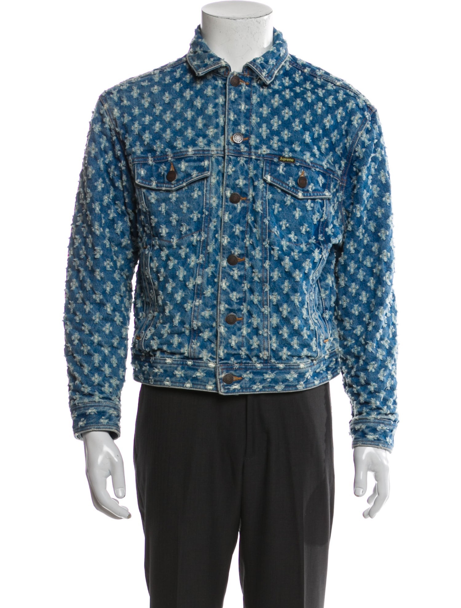 Hole Punch Denim Trucker Jacket L 