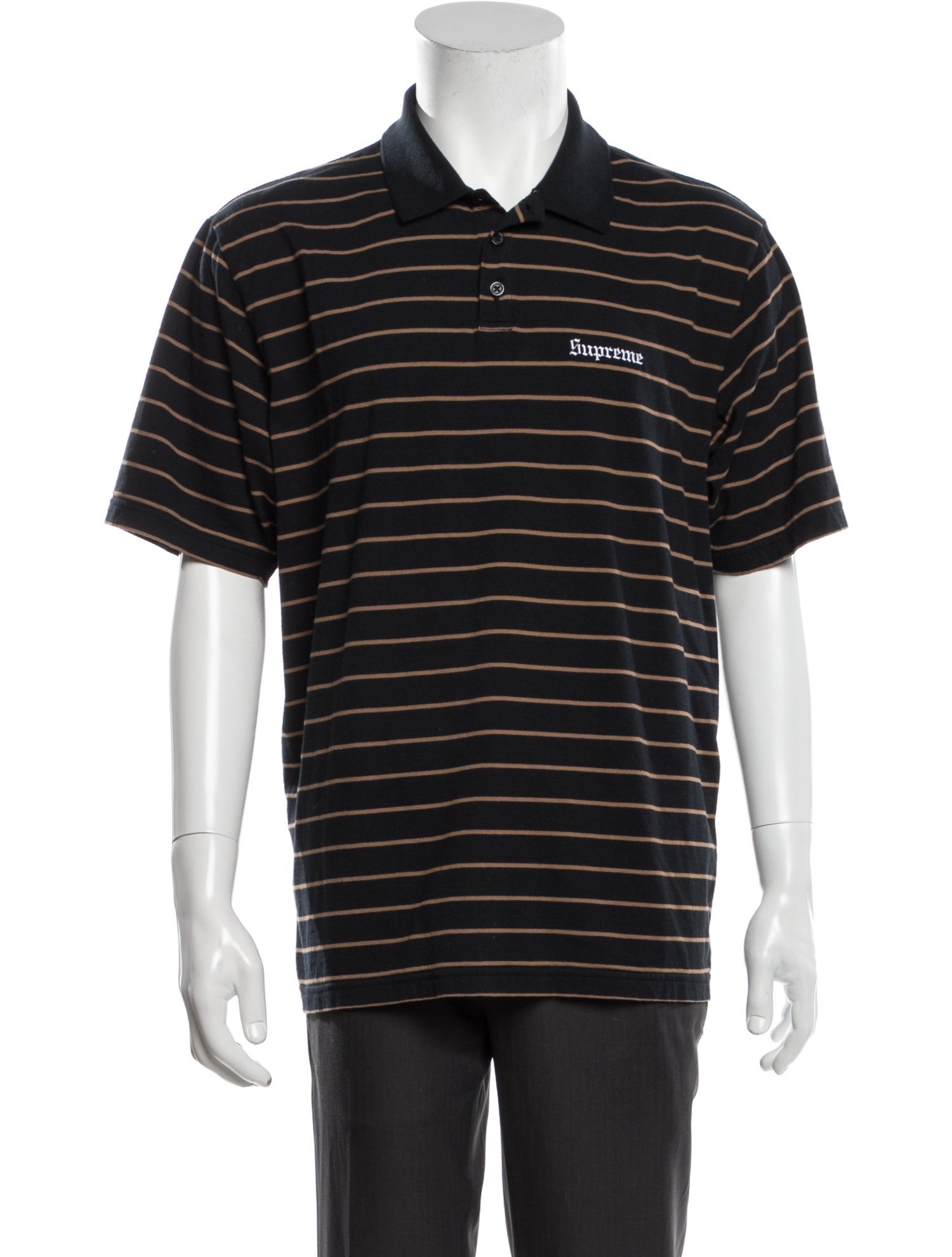 Supreme 2024 Melvins Striped Polo Shirt - Black Polos