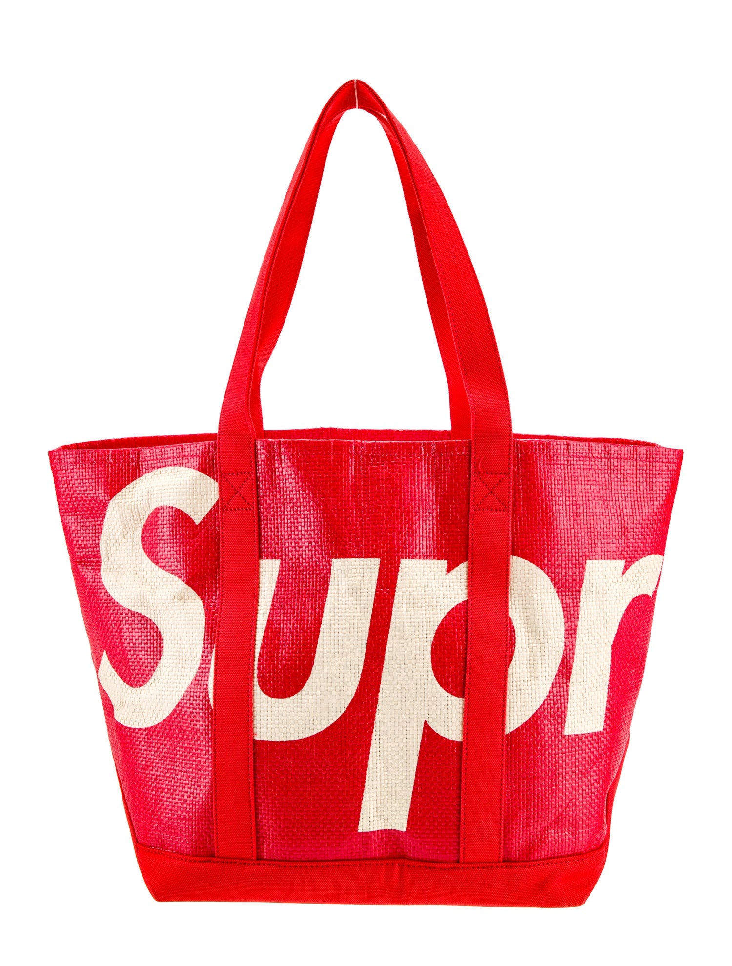 Supreme Raffia Tote - Red Totes, Bags - WSPME74243 | The RealReal