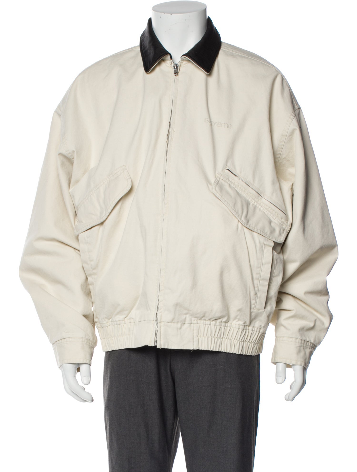 Supreme 2024 Leather Collar Utility Jacket - Neutrals