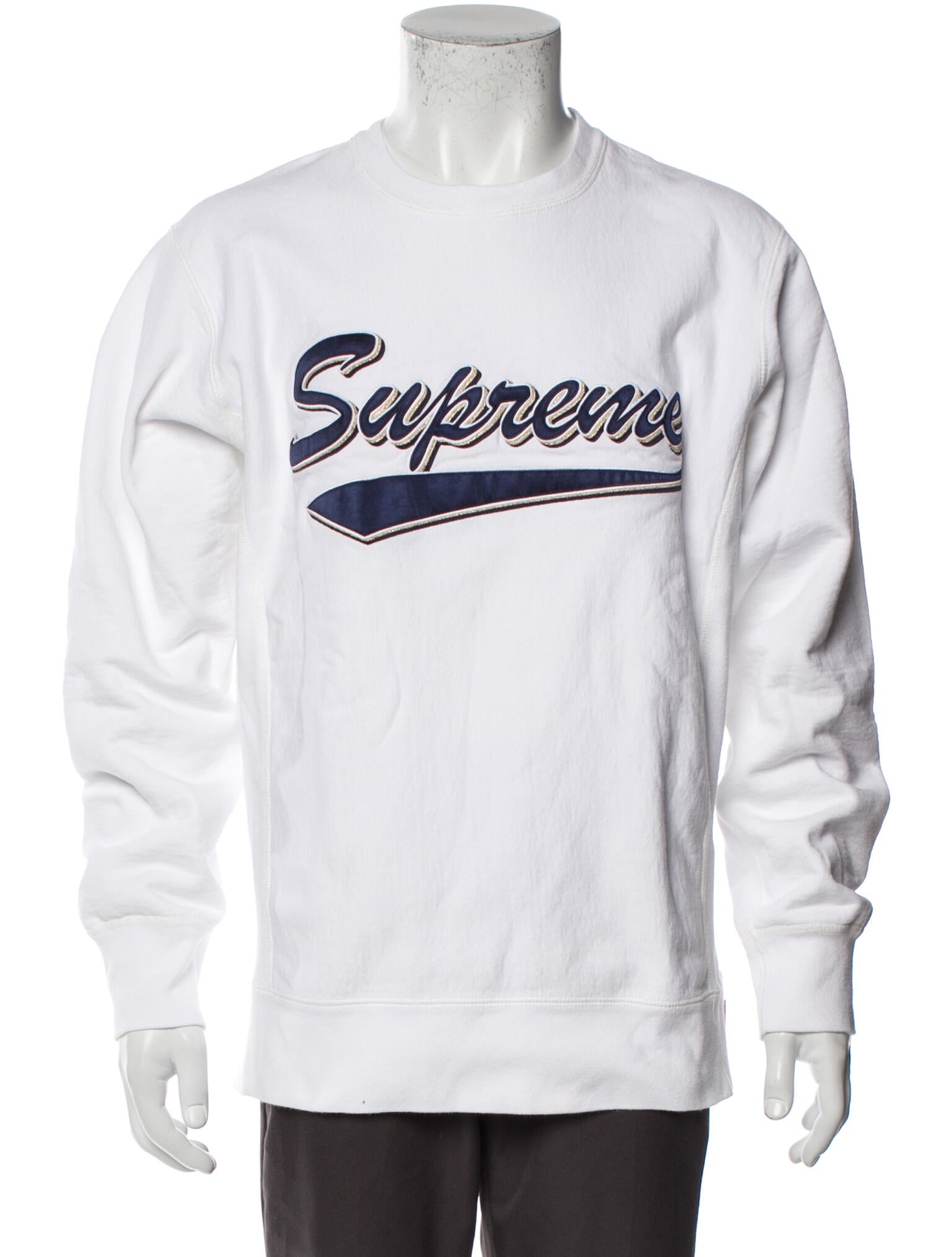 Supreme 2016 Brush Script Sweatshirt White 