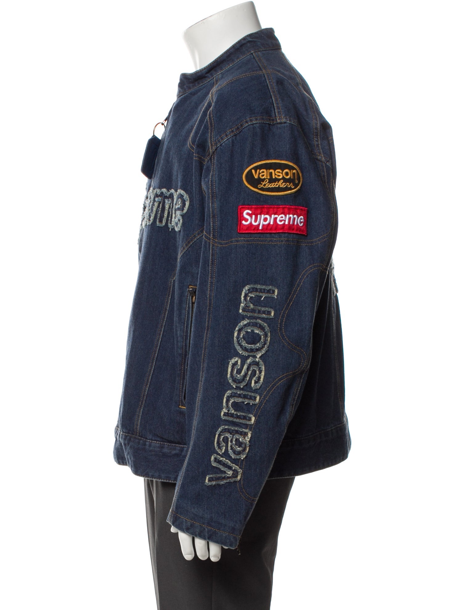 Supreme x Vanson Leathers 2022 Cordura Denim Denim Jacket - Blue