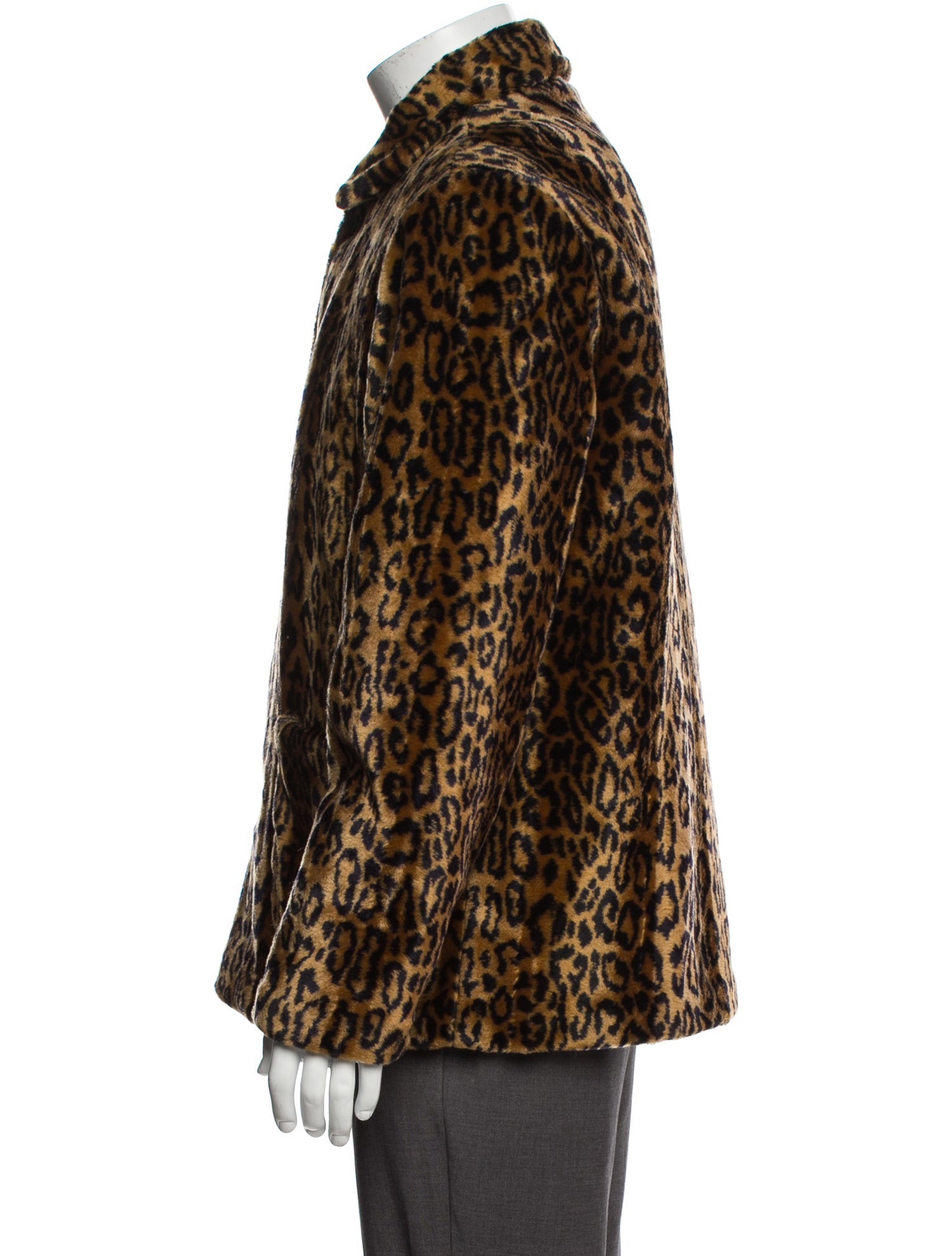 Supreme 2016 Leopard Faux Fur Trucker Jacket - Black