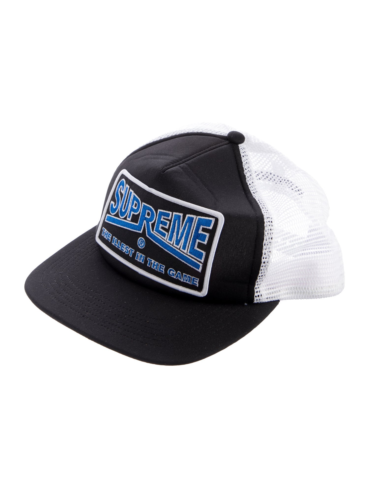 Supreme Illest Mesh Back 5-Panel Trucker Hat - Black Hats 