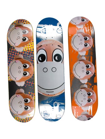 Supreme Set of 3 Jeff Koons Monkey Train Skateboard Decks