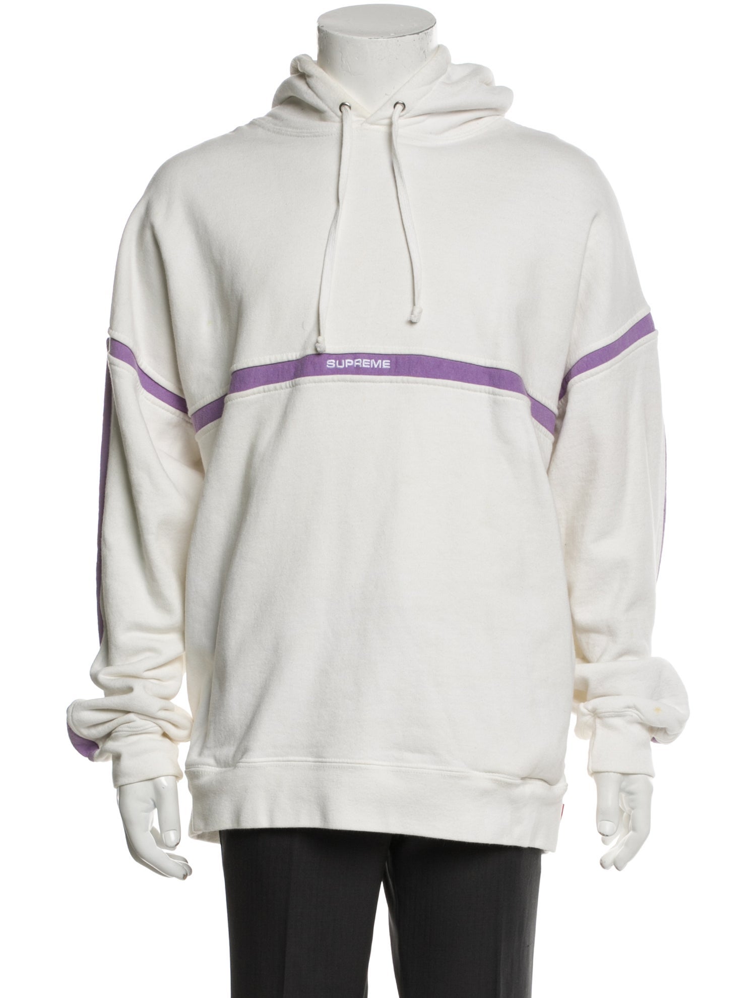 Supreme Signature Logo Logo Stripe Hoodie