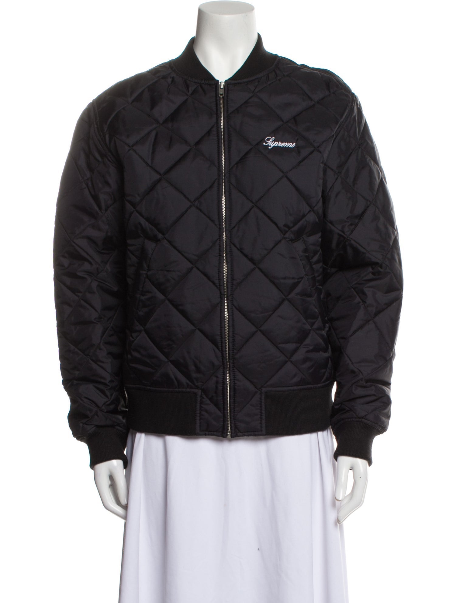 Supreme 2016 Sequin Patch Quilted Puffer Coat