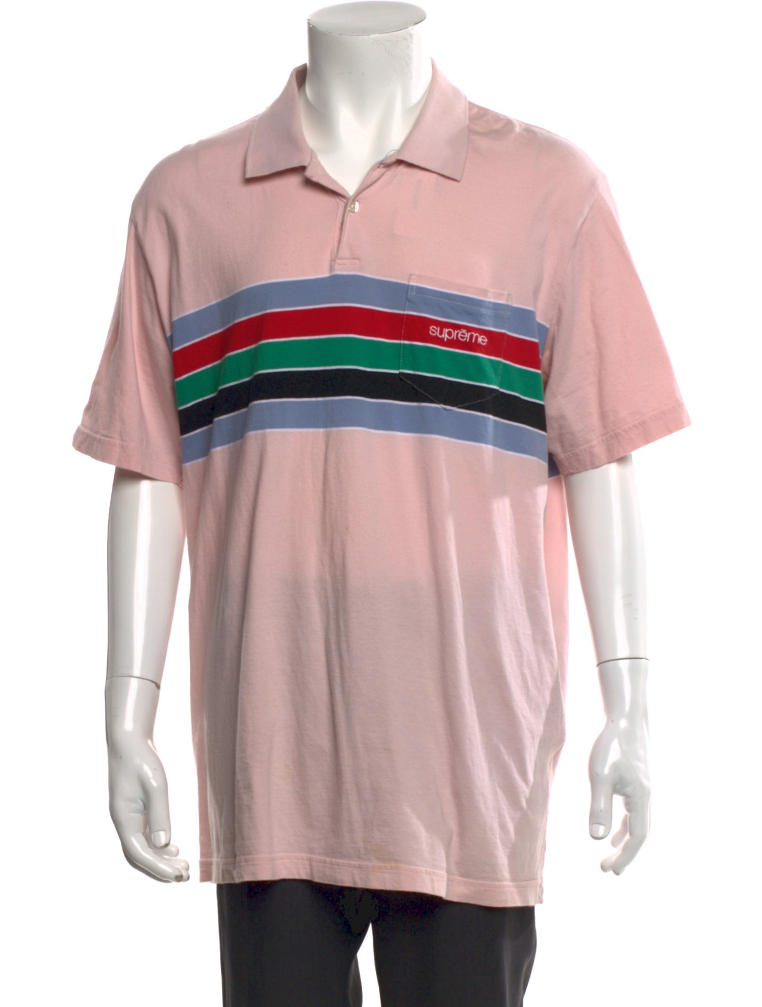 Supreme Striped Crew Neck Polo Shirt