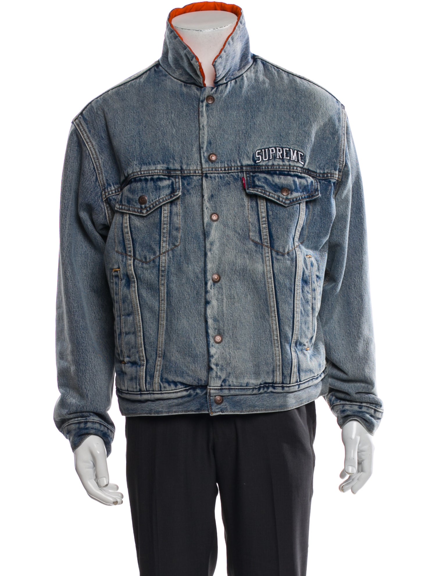 Supreme x Levi's Nylon Reversible Graphic Print Denim Jacket