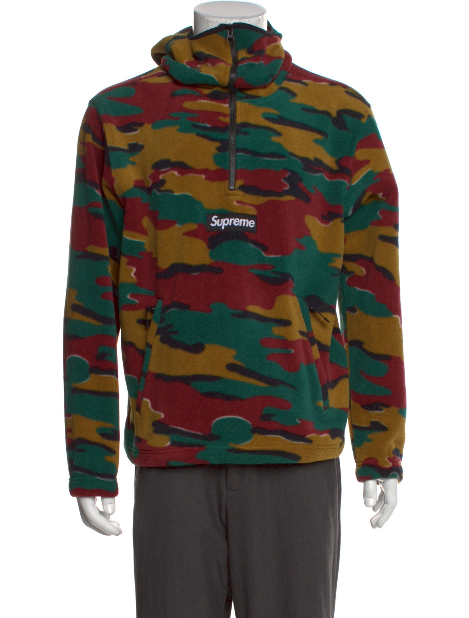 Supreme 2023 Camo Polartec Facemask Half Zip Hoodie