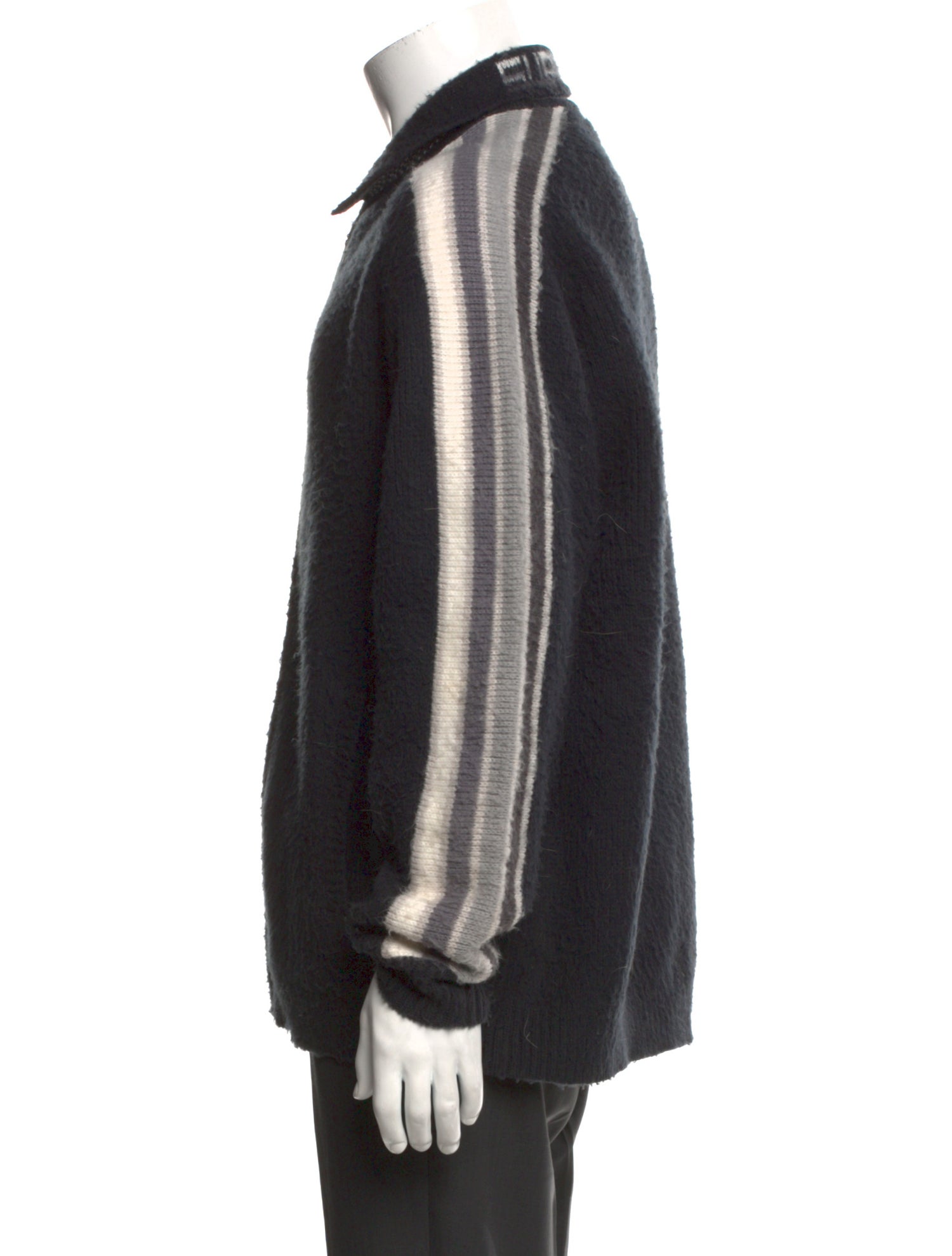 Supreme 2023 Sleeve Stripe Zip Up Polo Sweater