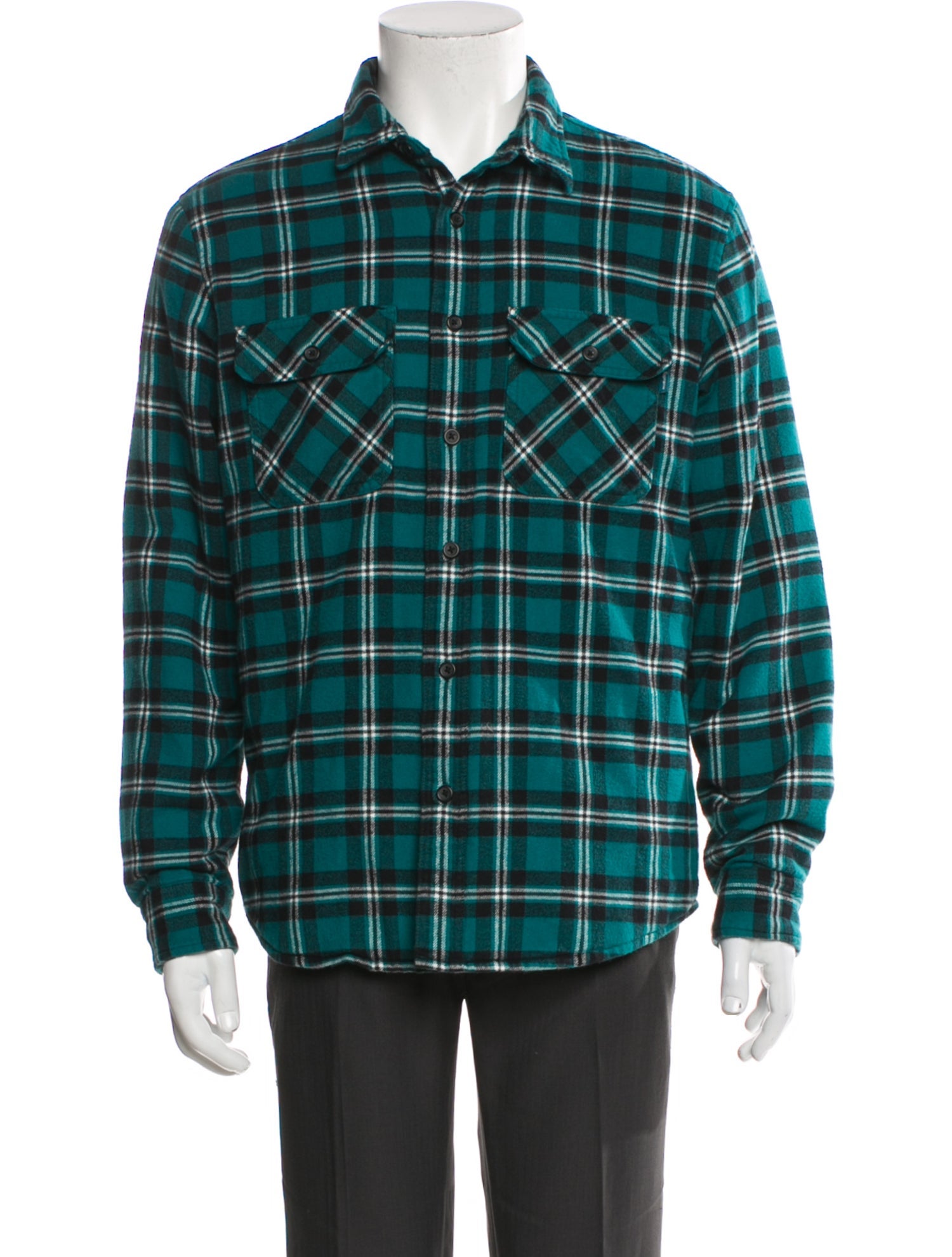 Supreme 2019 Arc Logo Quilted Flannel Shirt Trucker Jacket