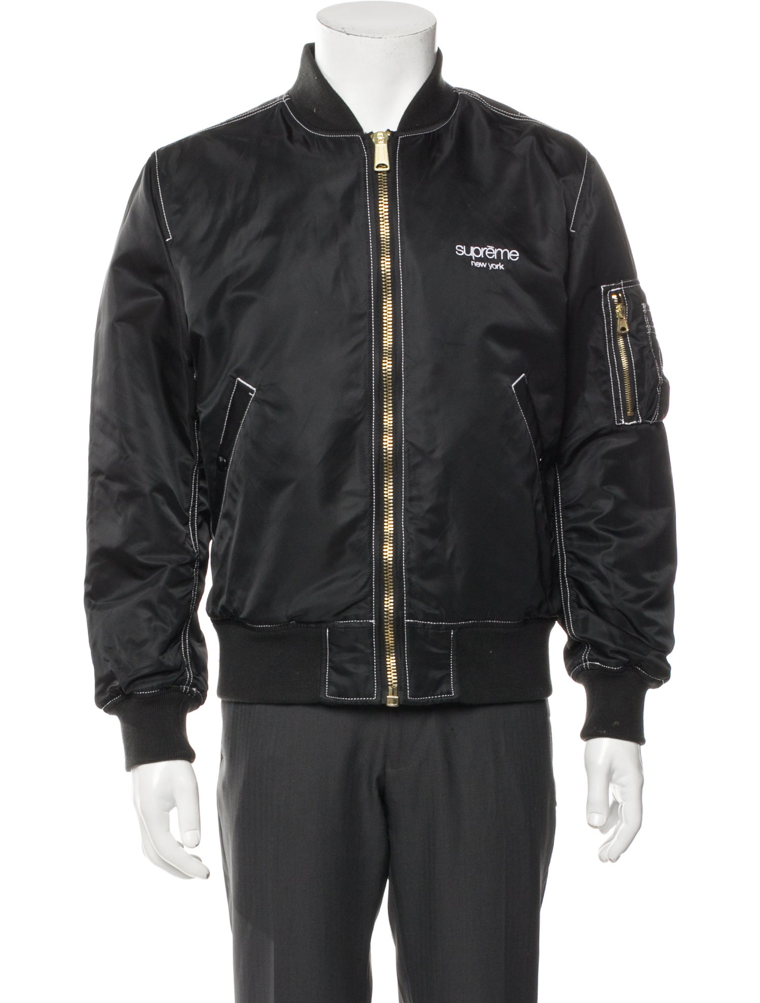 Supreme 2017 Reversible Contrast Stitch Ma-1 Bomber Jacket