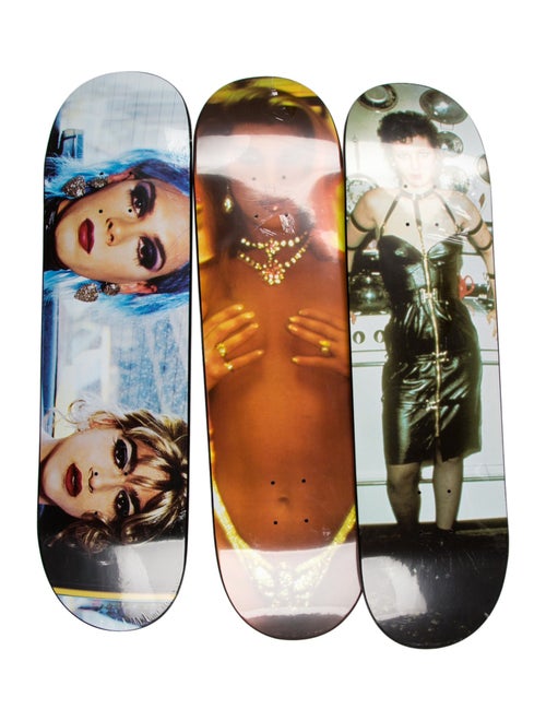 Supreme Nan Goldin Kim in Rhinestones & Misty Paulette & Nan as a Dominatrix Skateboard Deck