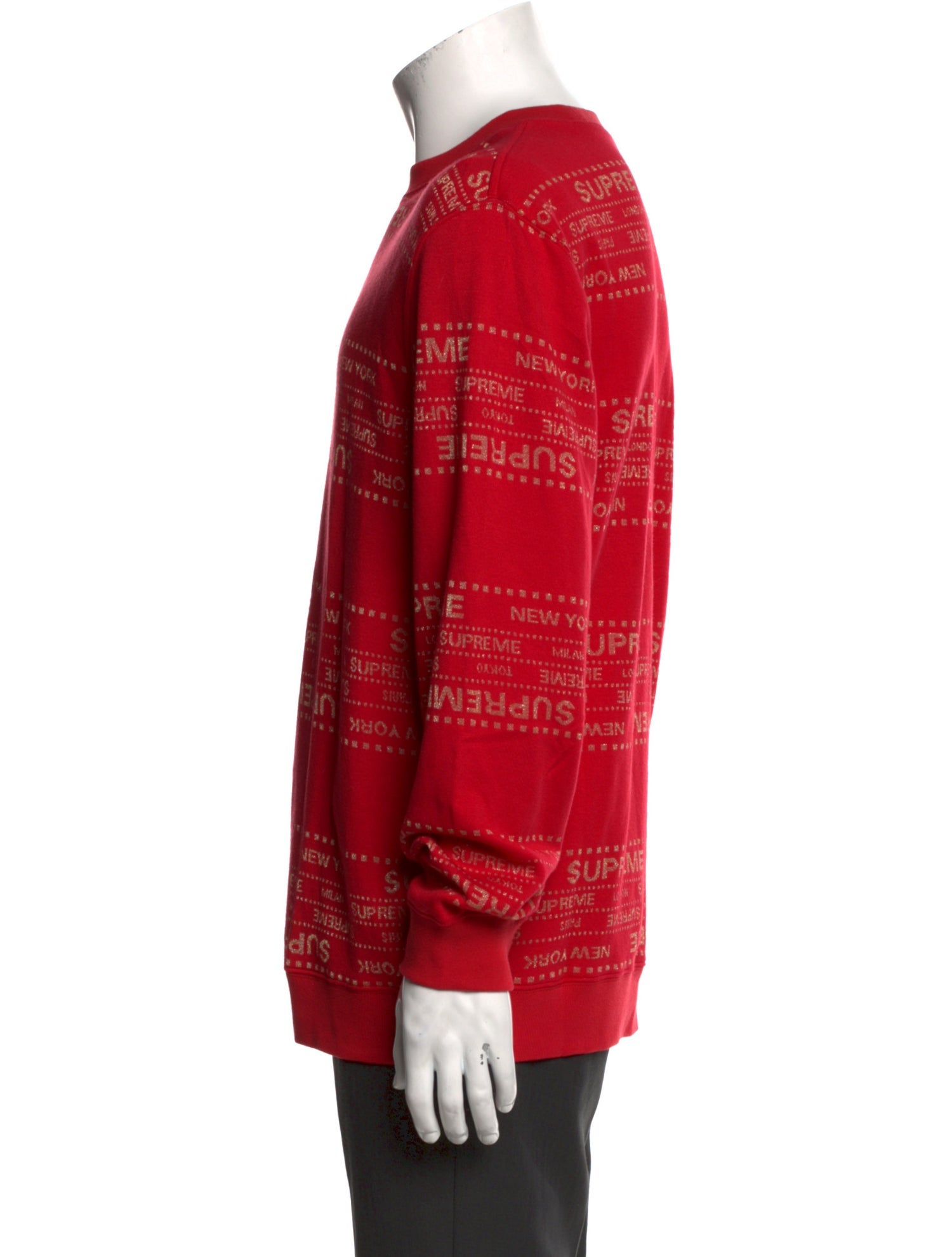 Supreme Signature Logo Striped Pullover