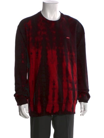 Supreme 2021 Small Box Crewneck 'Red Tie Dye' Sweatshirt
