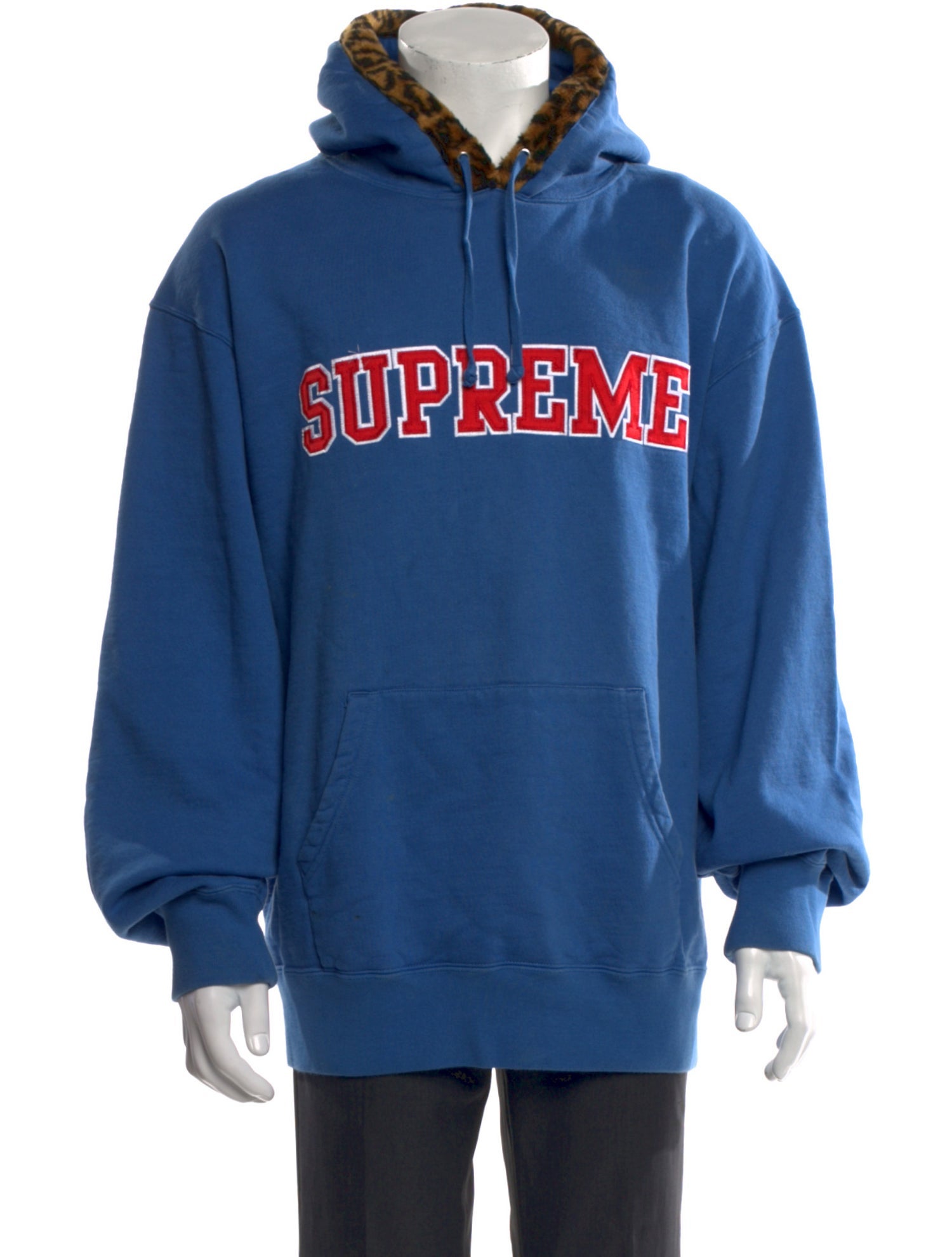 Supreme 2021 Leopard Trim Hoodie