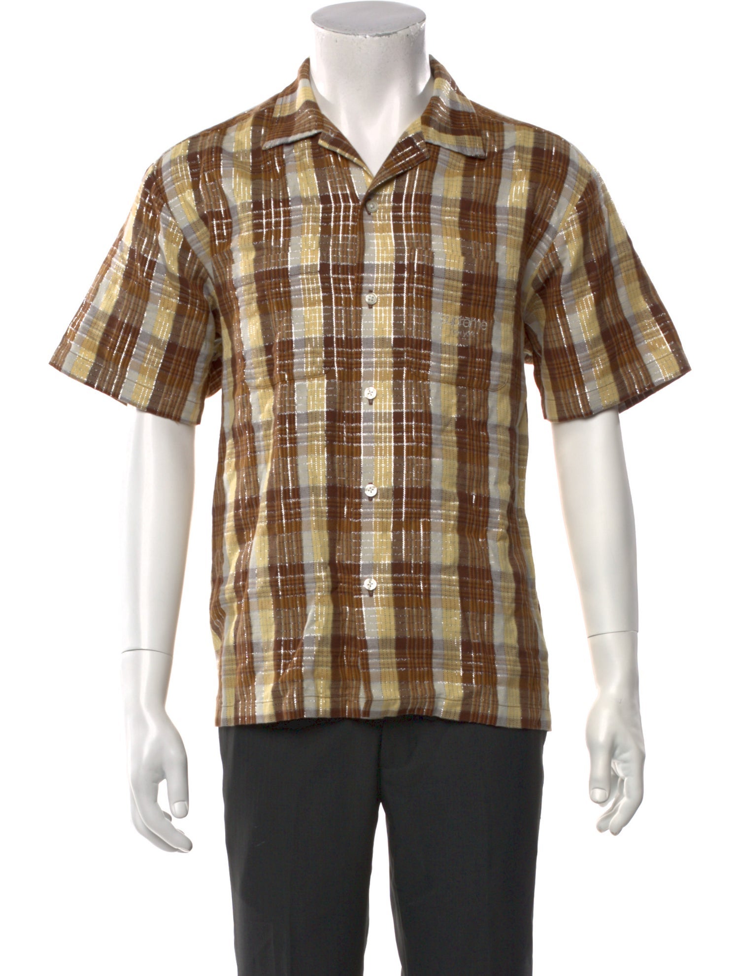 Supreme 2023 Metallic Plaid Western Shirt