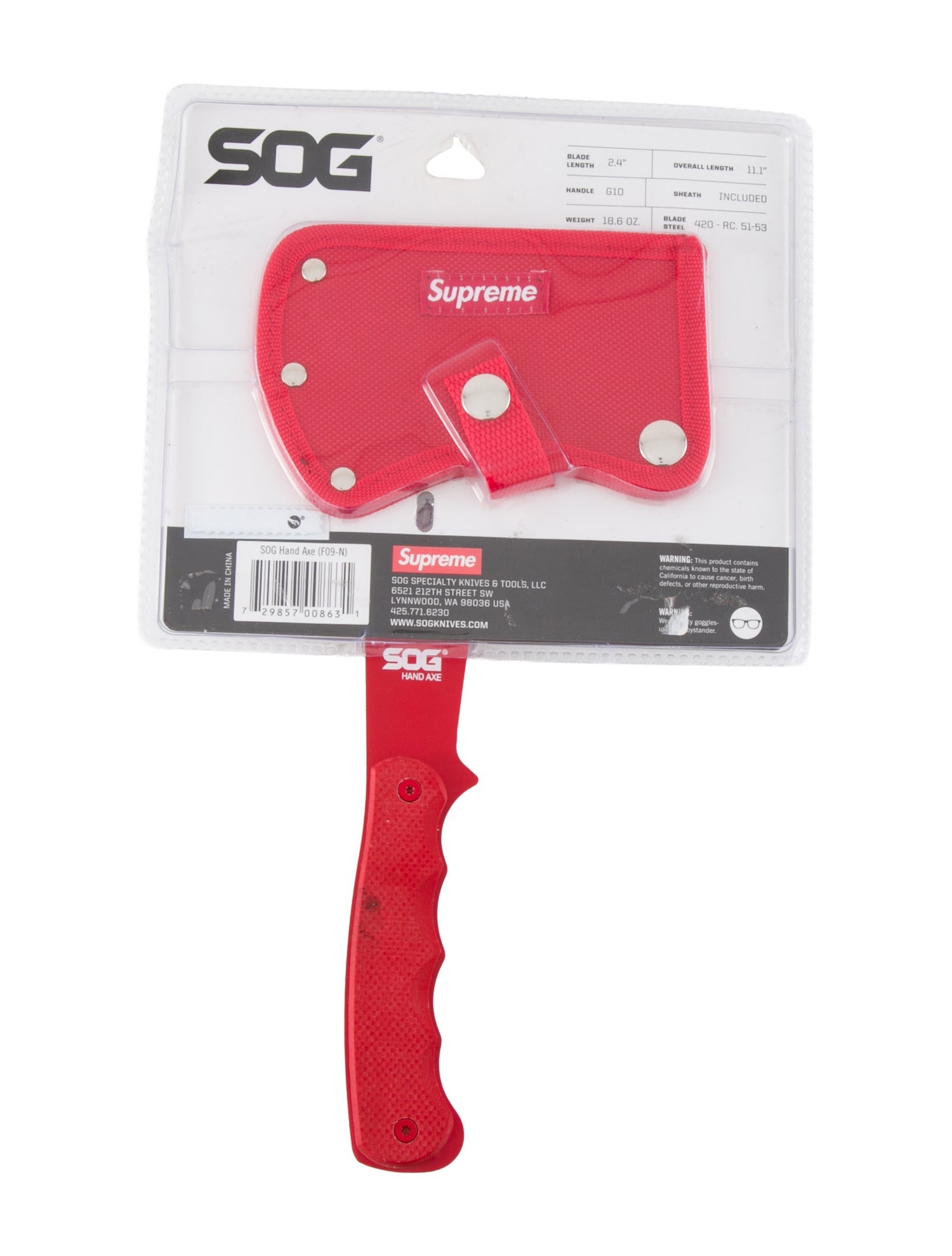 Supreme 2018 SOG Hand Axe w/ Tags