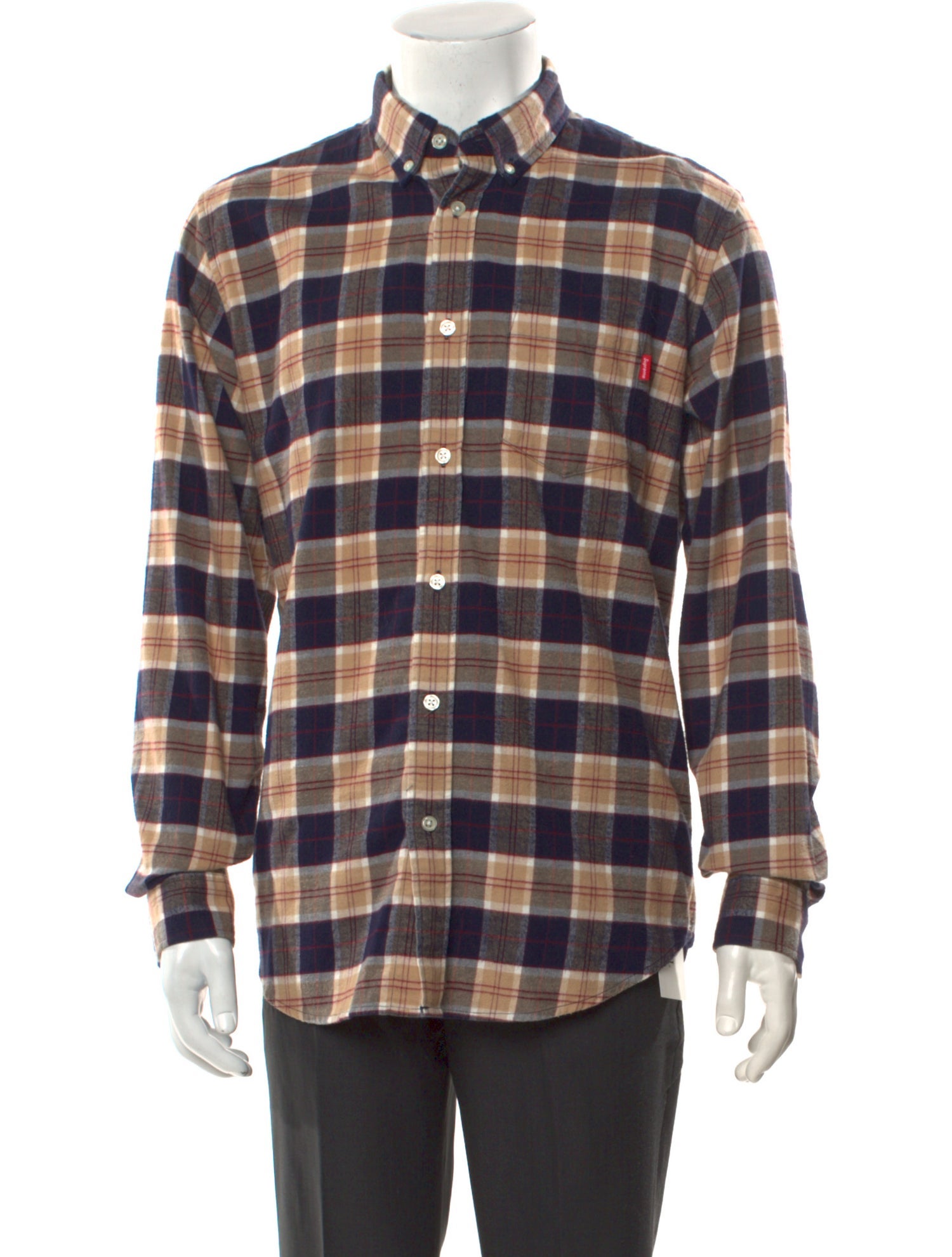 Supreme Plaid Print Long Sleeve Shirt
