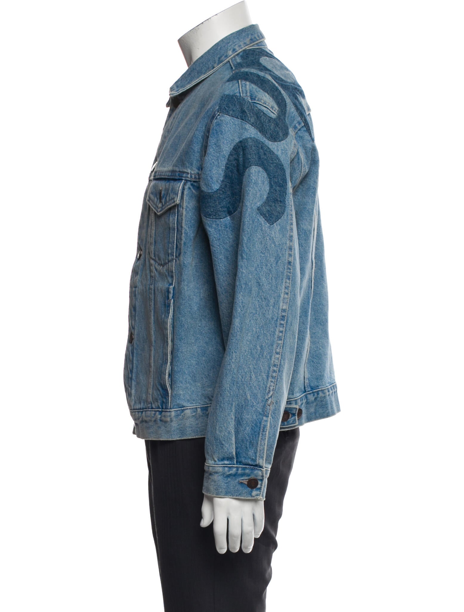 Supreme 2022 Inset Logo Denim Trucker Denim Jacket