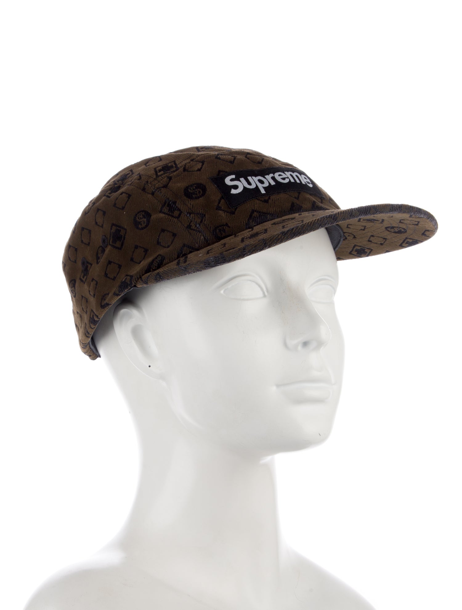 Supreme Flocked Denim Camp Cap