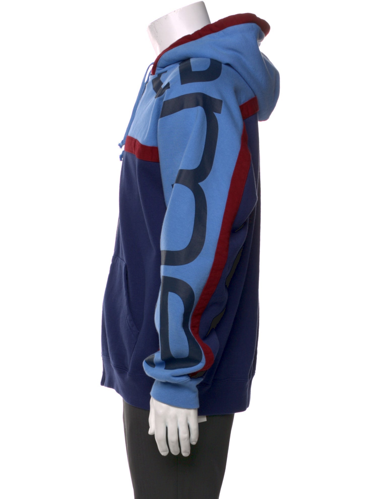 Supreme Colorblock Pattern Open Front Hoodie