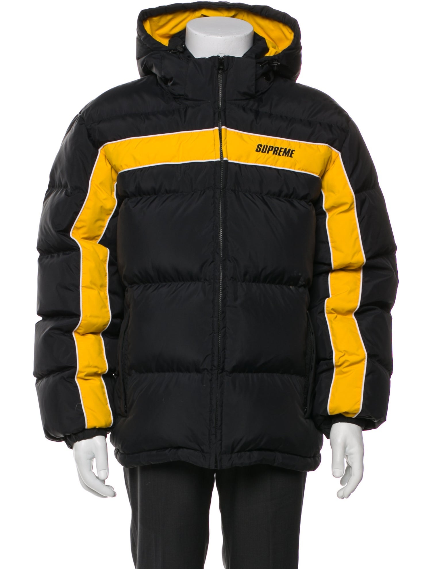 Supreme 2018 Stripe Panel Puffer Coat