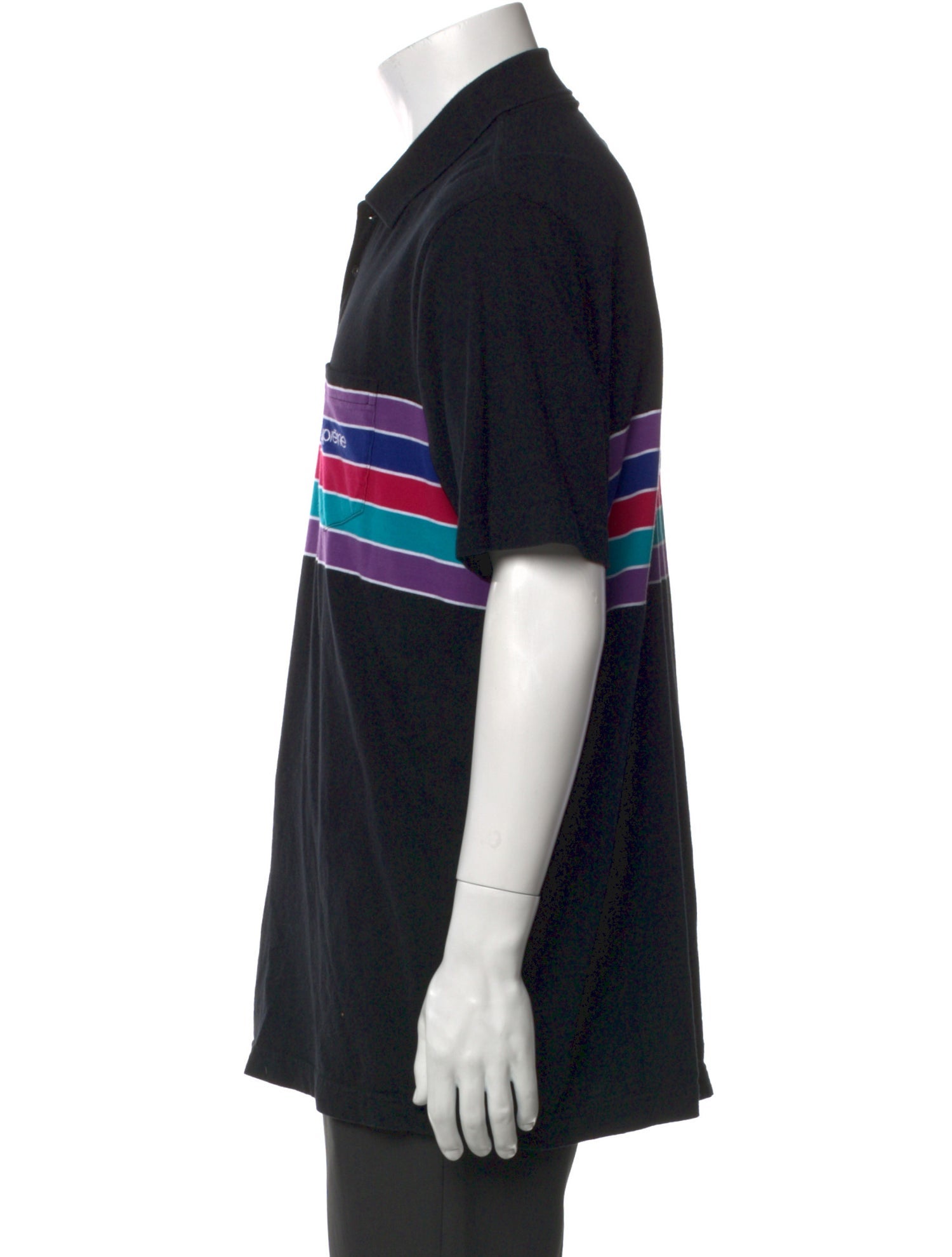 Supreme Multicolor Logo Striped Polo Shirt