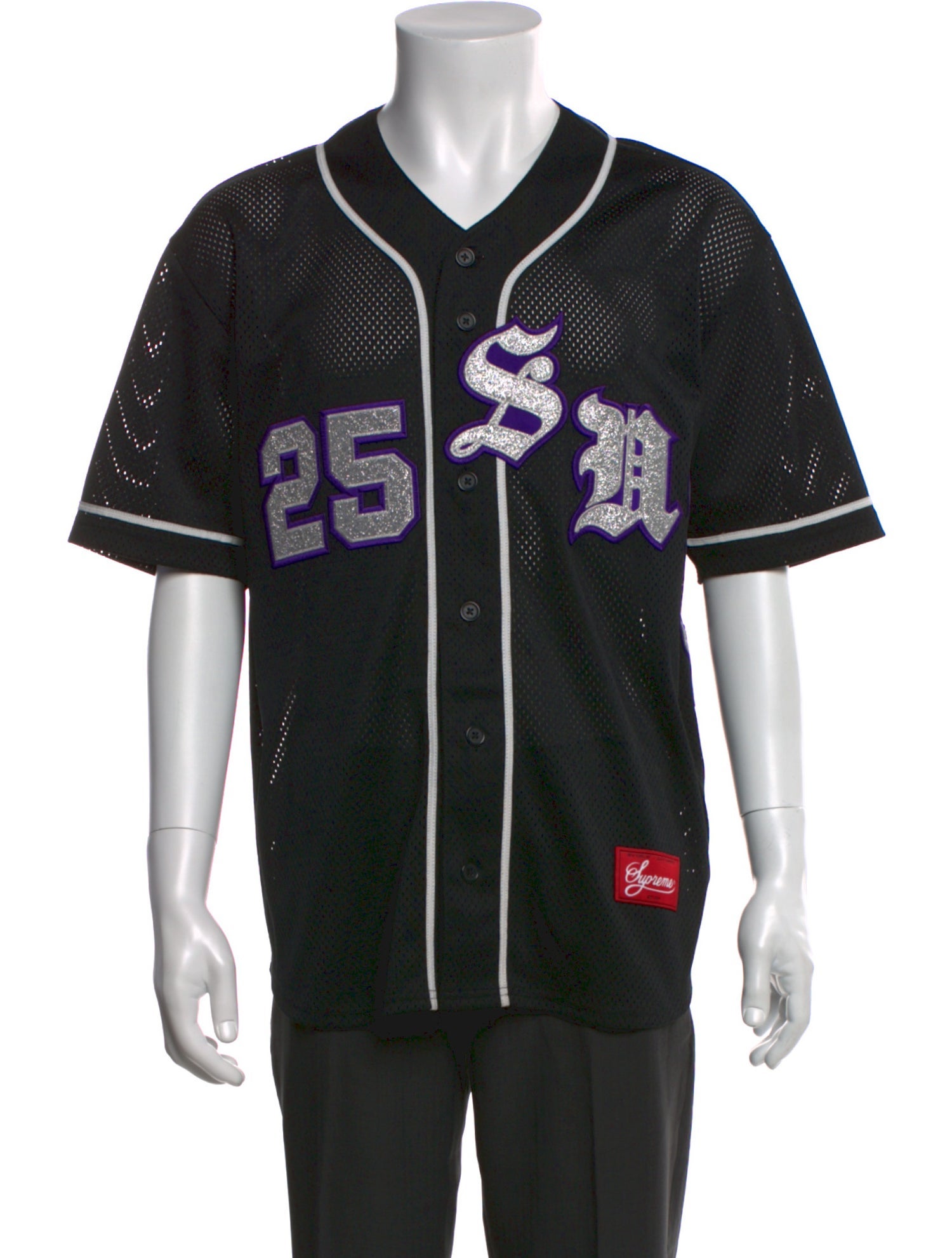 Supreme 2025 Old English Baseball Jersey Cardigan