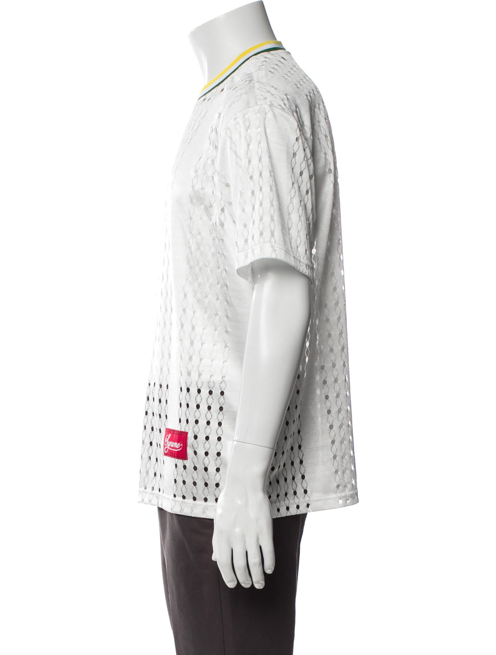 Supreme Perforated Stripe Warm Up Graphic Print T-Shirt