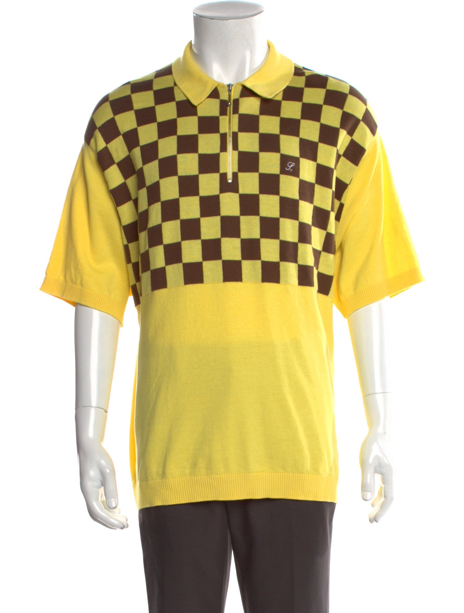 Supreme 2022 Checkerboard Zip Polo Shirt