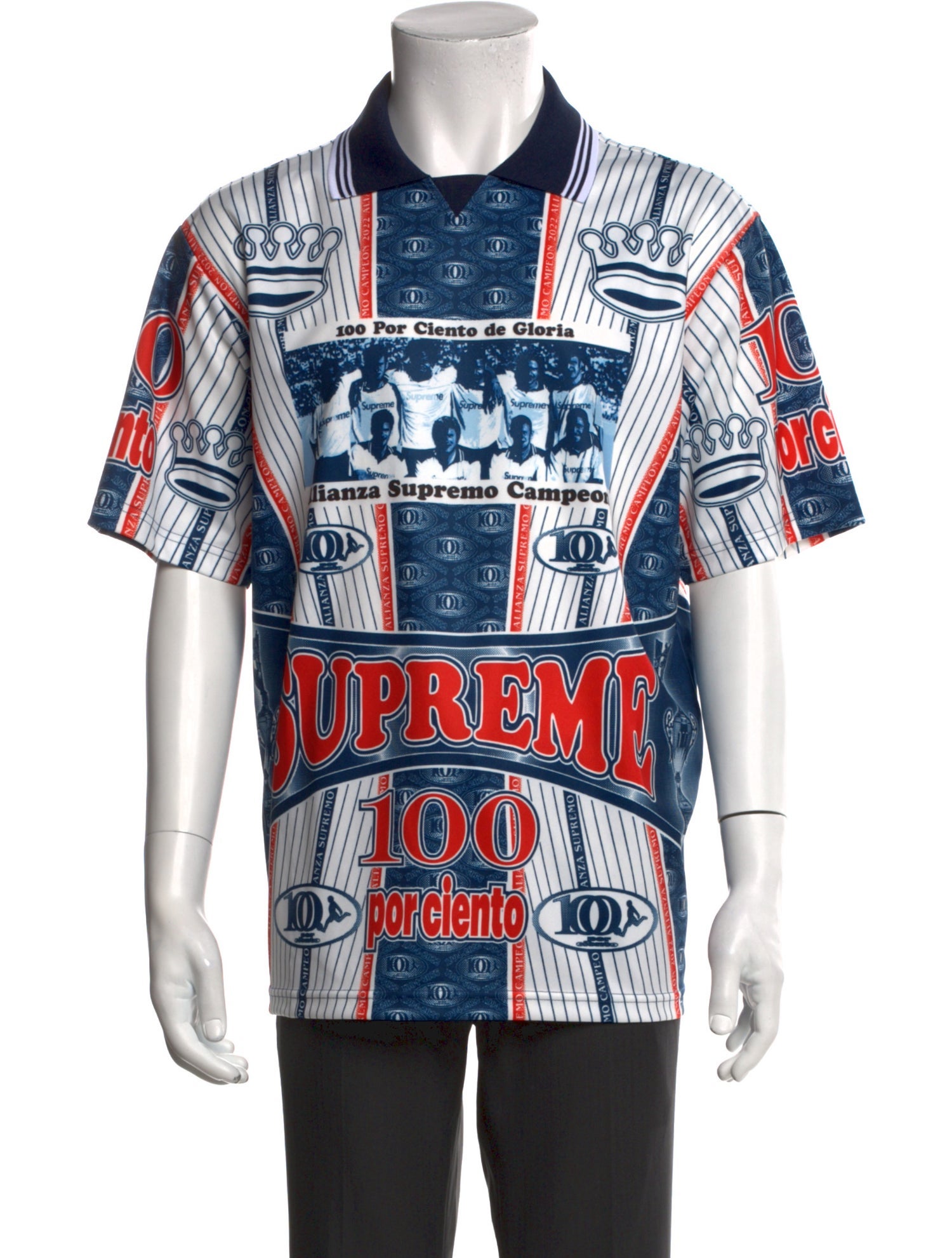 Supreme 2022 Por Ciento Soccer Jersey Polo Shirt