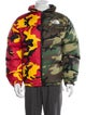 Supreme Split Nuptse Camouflage Print Puffer Coat