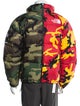 Supreme Split Nuptse Camouflage Print Puffer Coat