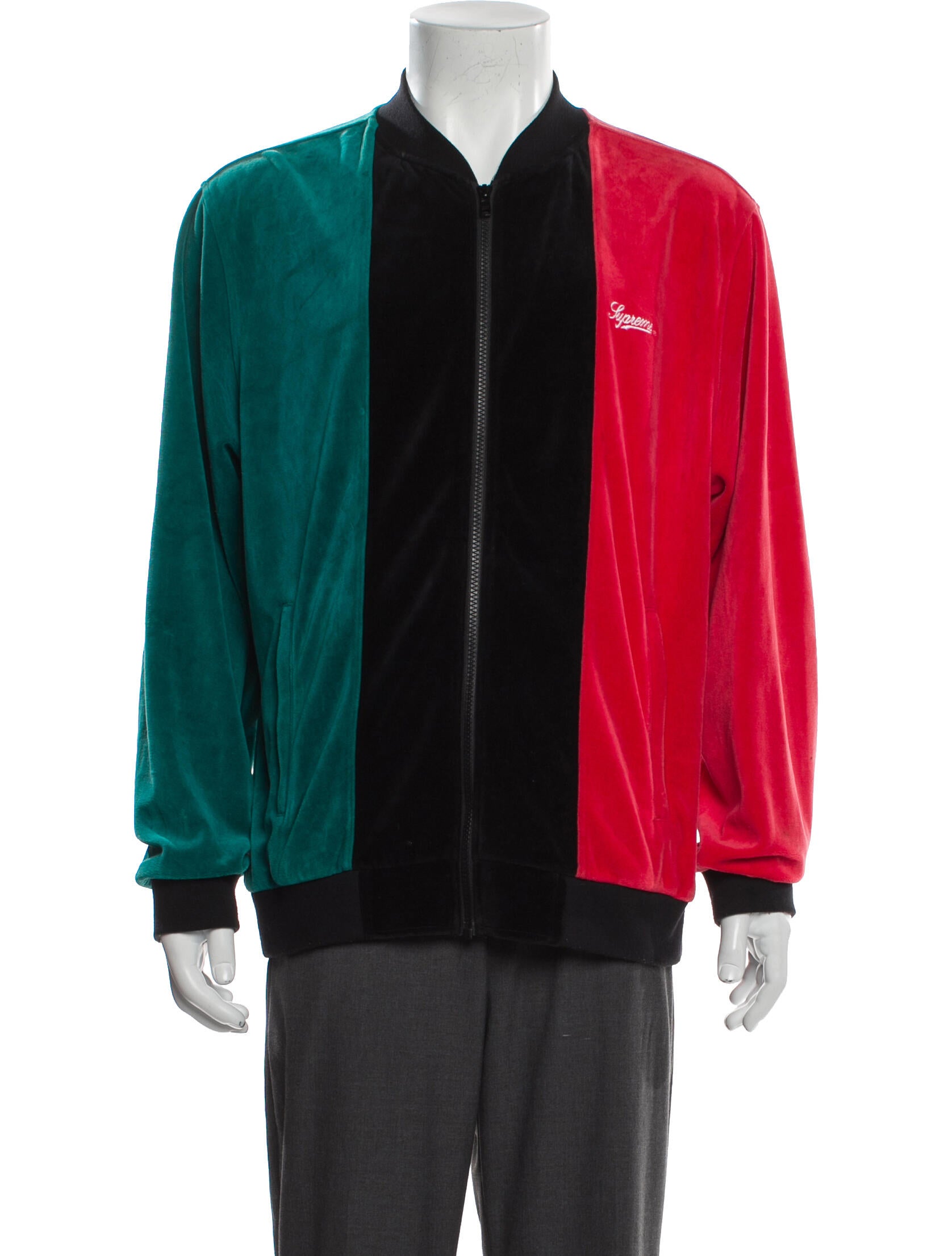 Supreme 2018 Velour Zip Up Jacket Bomber Jacket