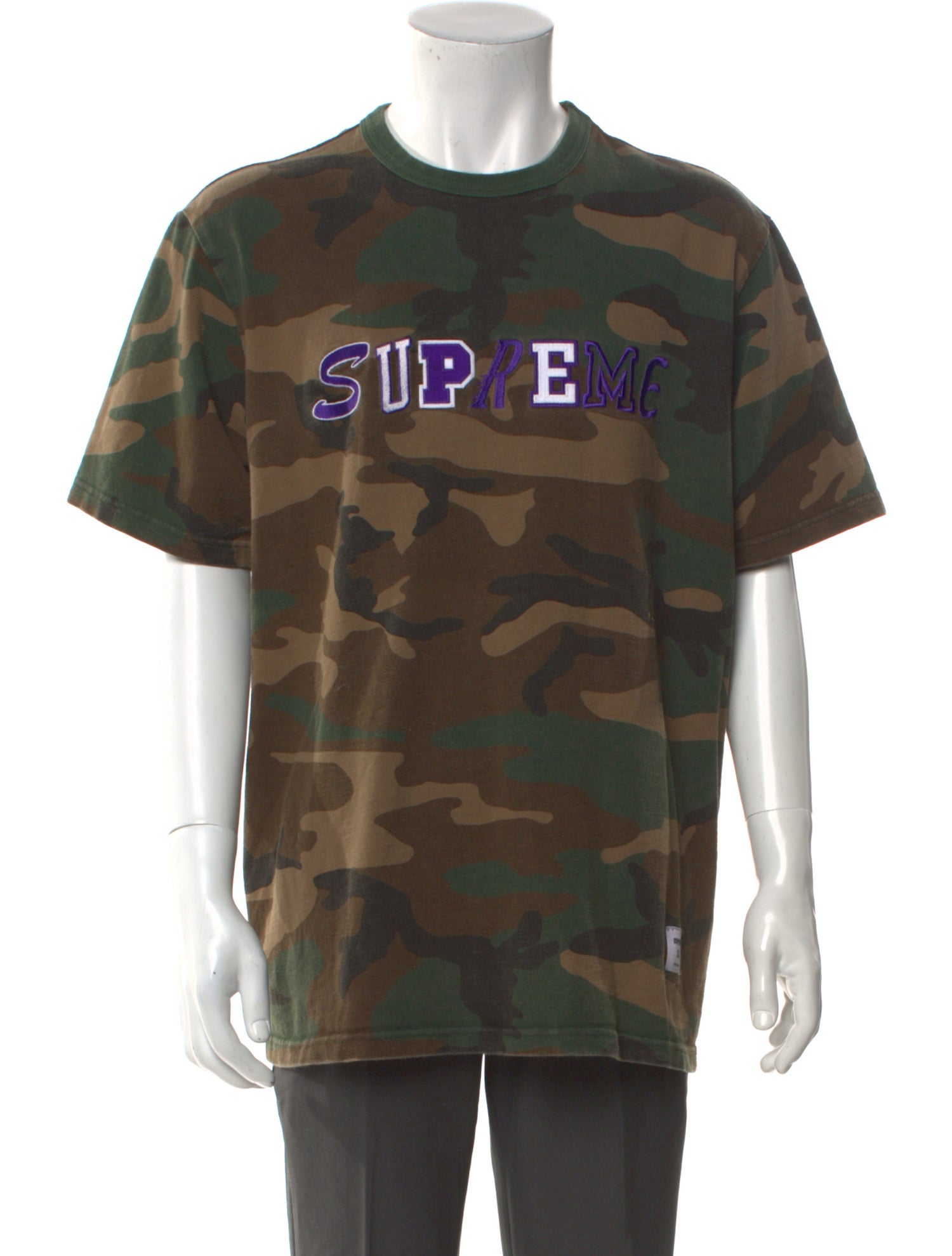 Supreme Camouflage Print Crew Neck T-Shirt
