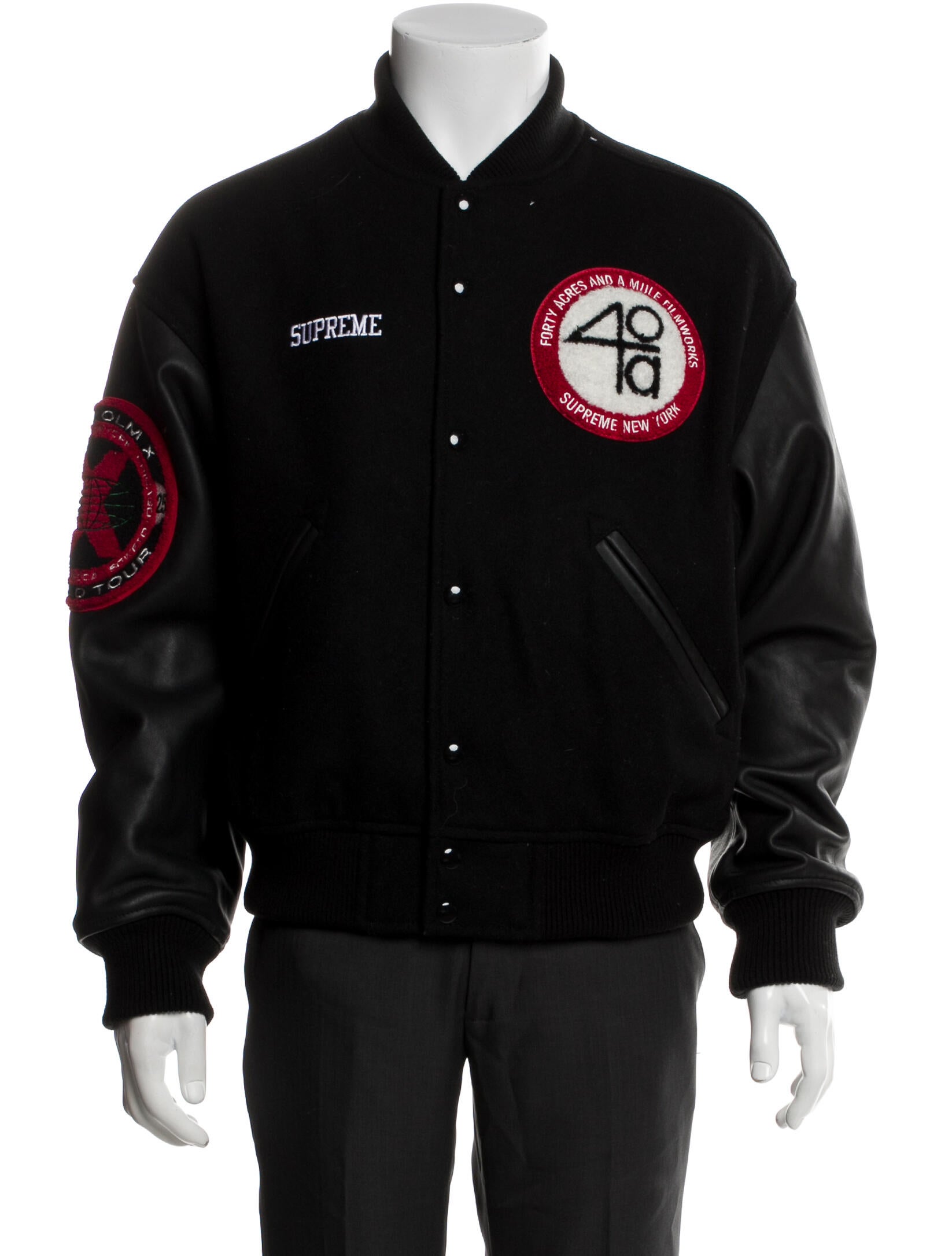 Supreme 2025 X 40 Acres 'Malcom X' Varsity Jacket