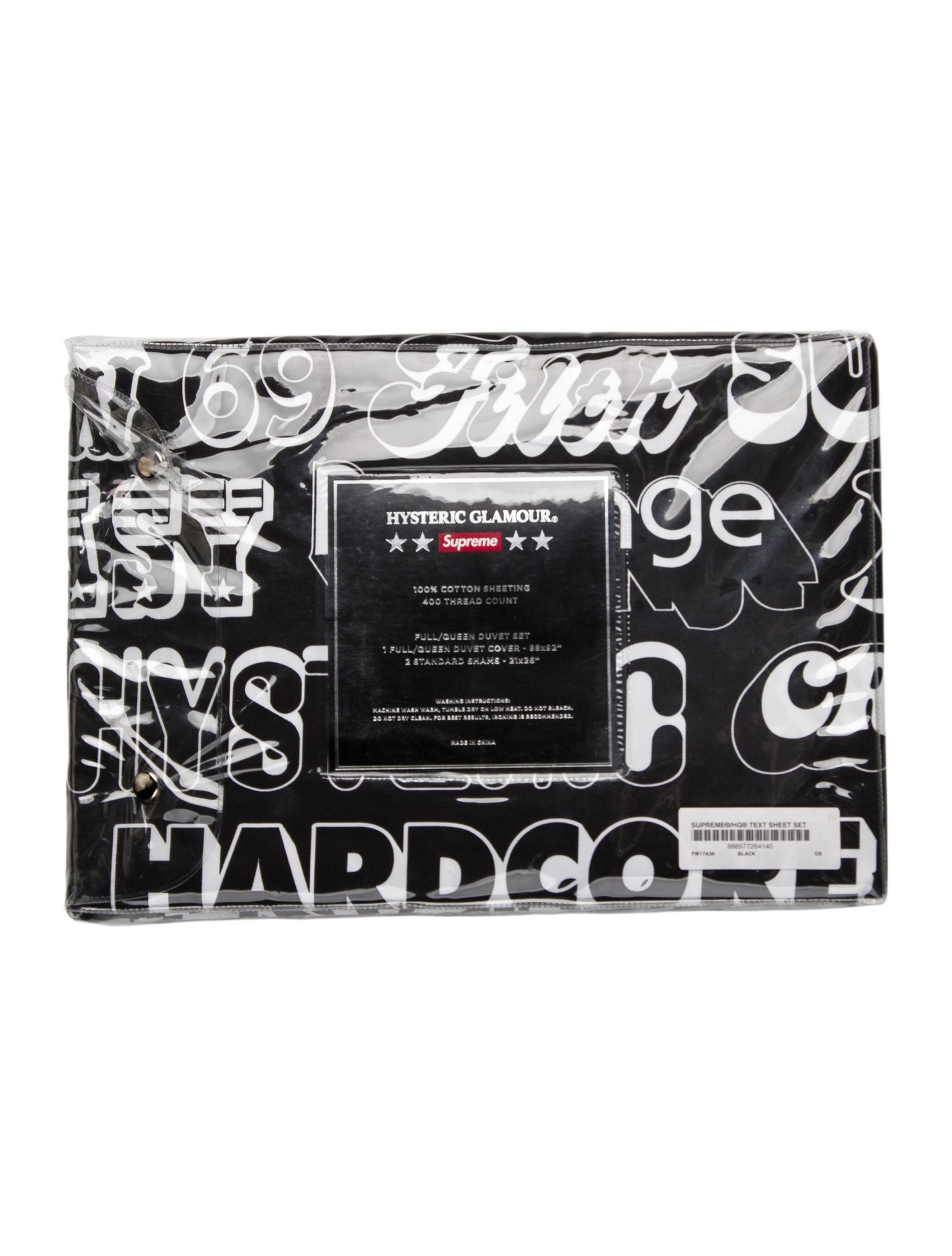 2017 Hysteric Glamour Text Sheet Set w/ Tags