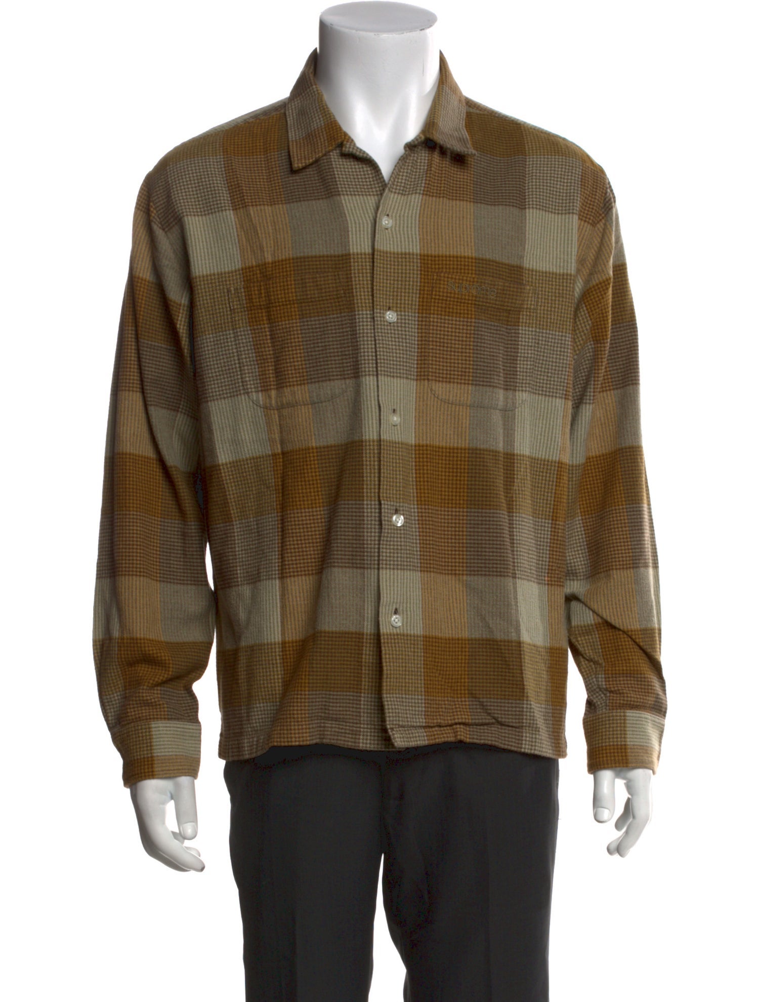 Supreme Plaid Print Long Sleeve Shirt